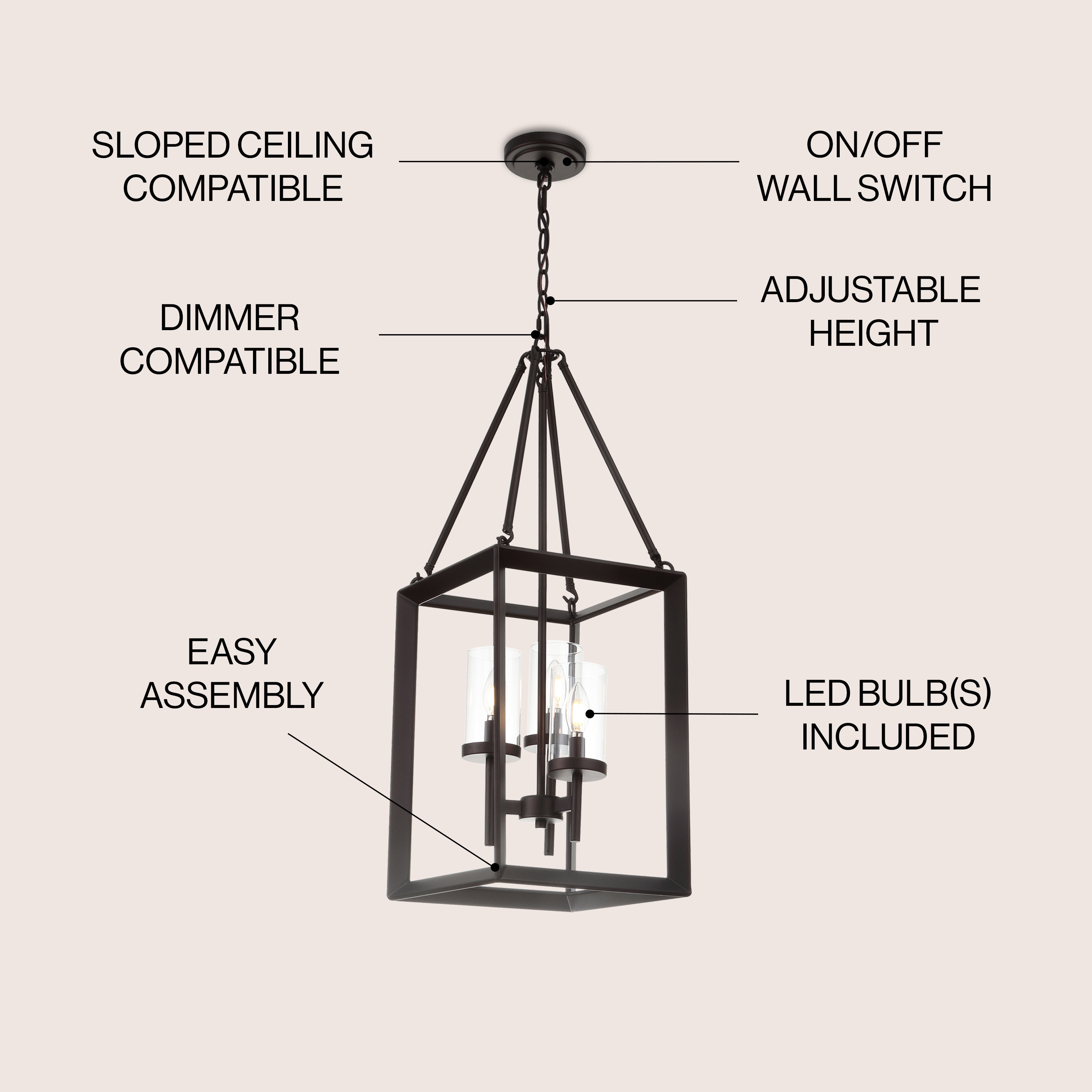 Geometric Bronze 12" LED Glass Pendant Light