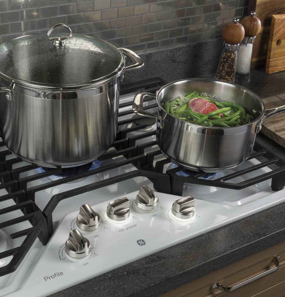 GE Profile 30-in 5 Burners White Gas Cooktop at Lowes.com