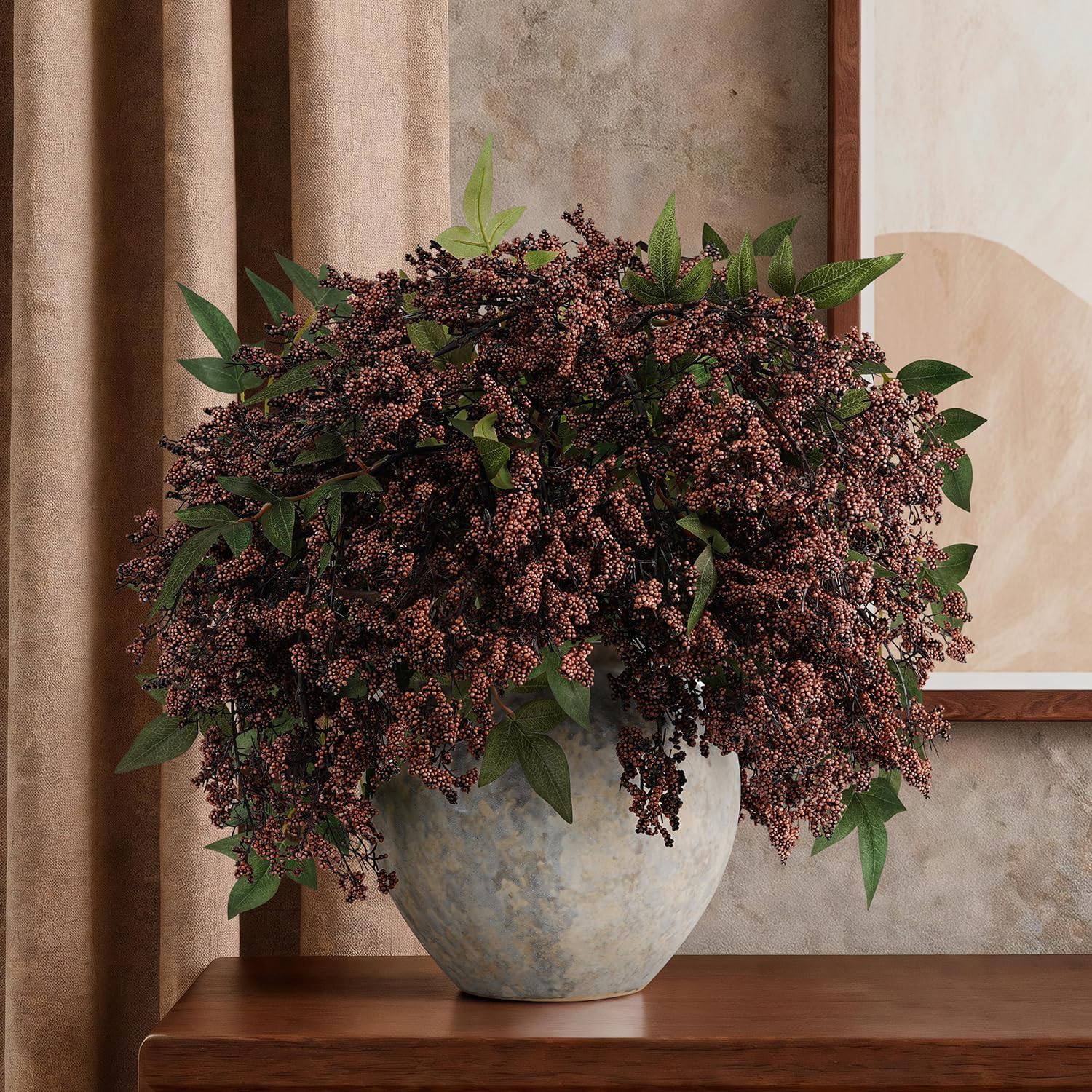 ZHANYIGY - 3 Pcs Artificial Berry Stem 36 Realistic Flowers Picks Branches Faux Stem Spray DIY fo...