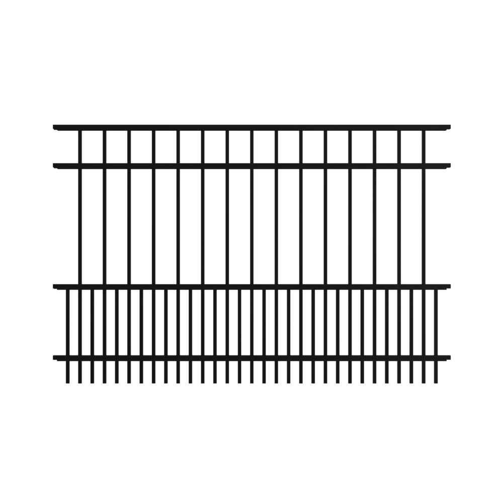 Freedom Sydney 4-ft H x 4-ft W Black Aluminum Spaced Picket Flat-top Decorative Fence Gate