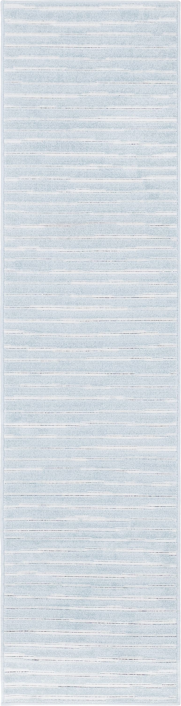 Unique Loom 3146194 Ola Sabrina Soto Outdoor 2 x 8 (ft) Loomed Polypropylene Light Blue Rectangular Indoor/Outdoor Geometric French Country Runner rug