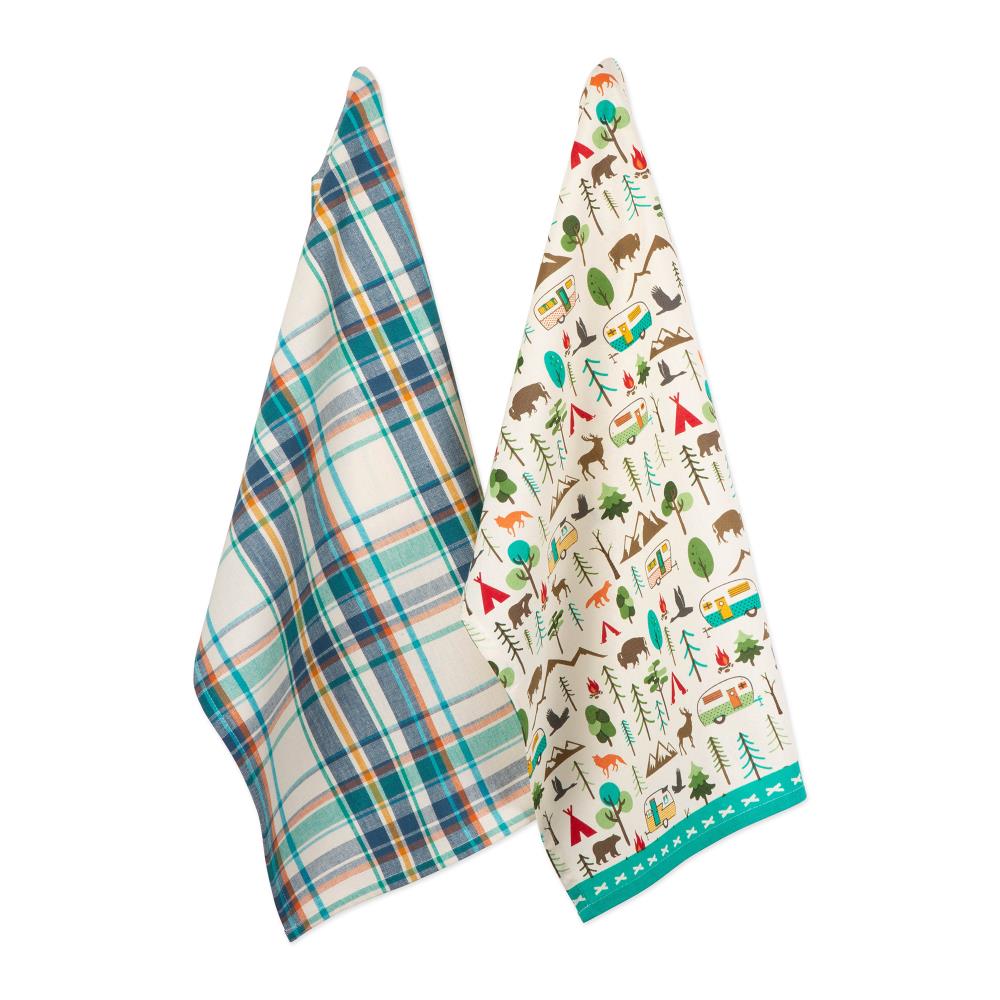 Multi-Color Assorted Happy Holidays Cotton Dishtowel (Set of 3) 18x28