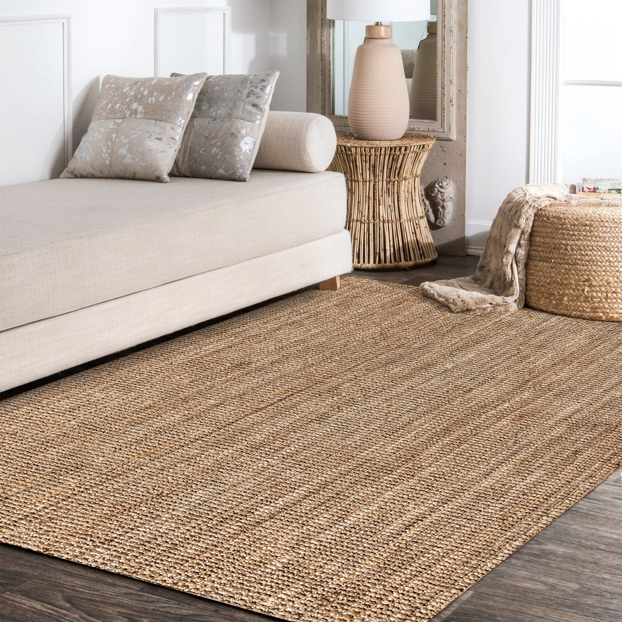 JONATHAN Y NATURAL FIBER Pata Fringe 6 X 9 (ft) Jute Natural Indoor ...