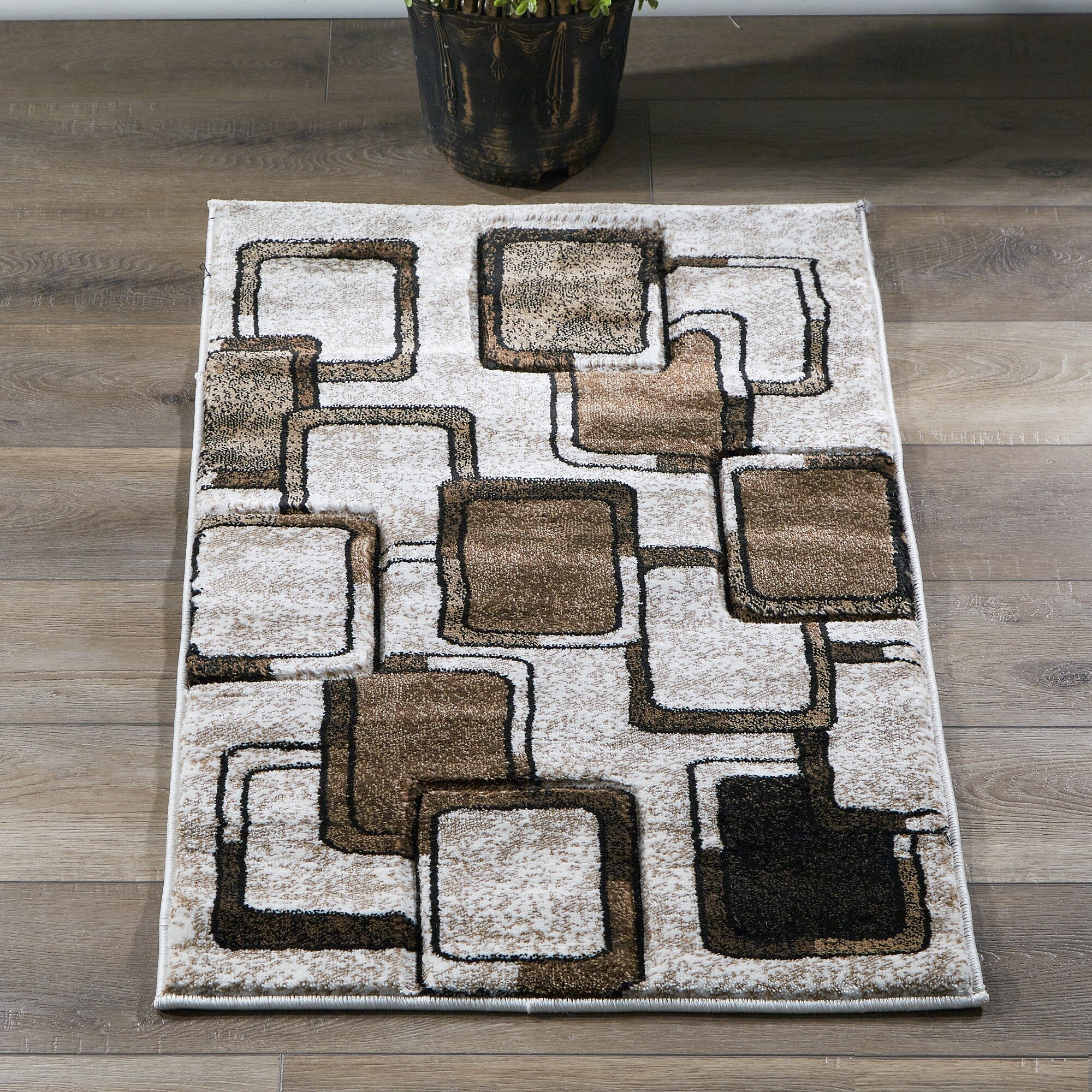 MDA Rugs OR1223 Orelsi 2 x 3 (ft) Polypropylene Brown Rectangular Indoor Abstract Area rug