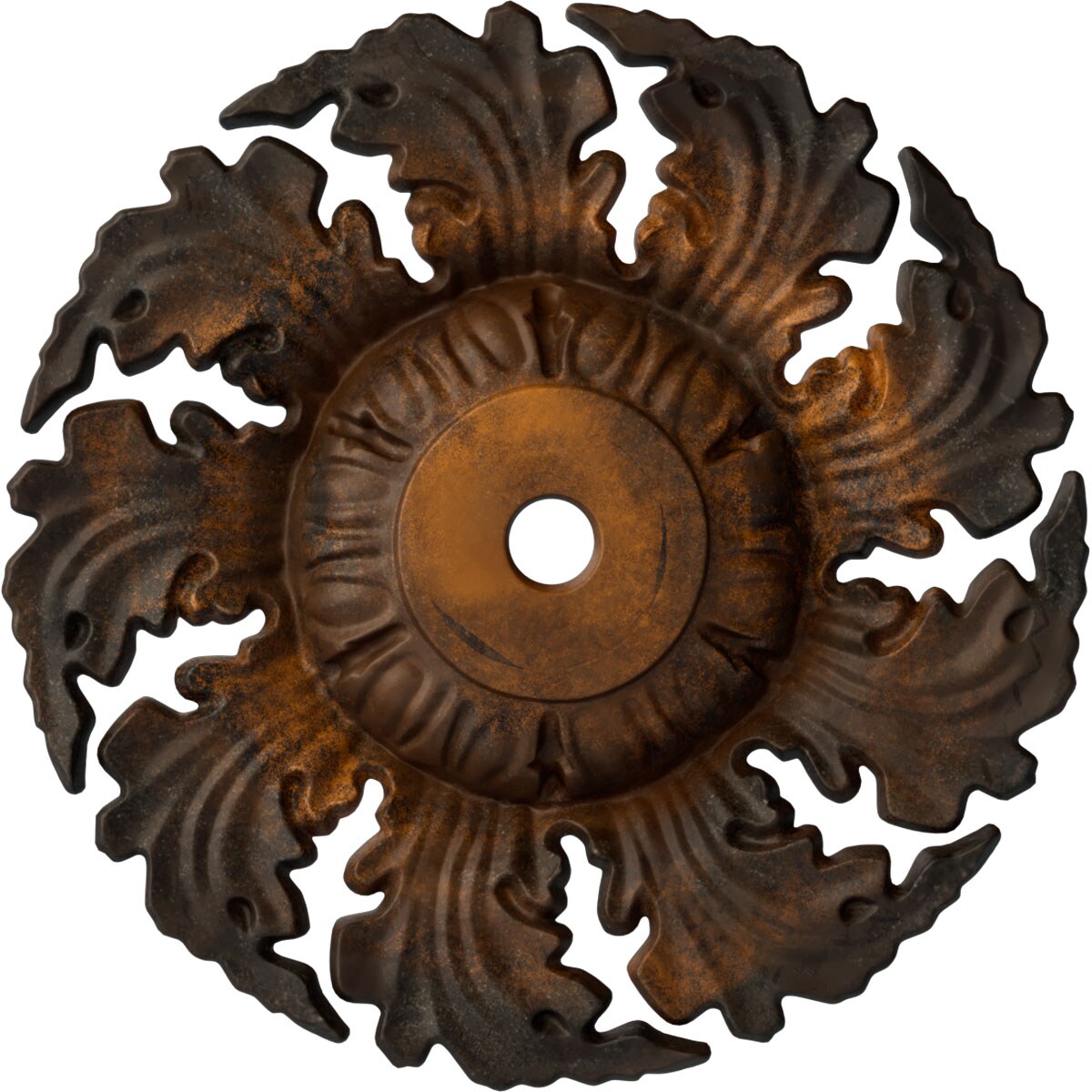 Ekena Millwork CM14NERUS Needham 14.625-in W x 14.625-in L Painted Rust Polyurethane Whole Ceiling Medallion