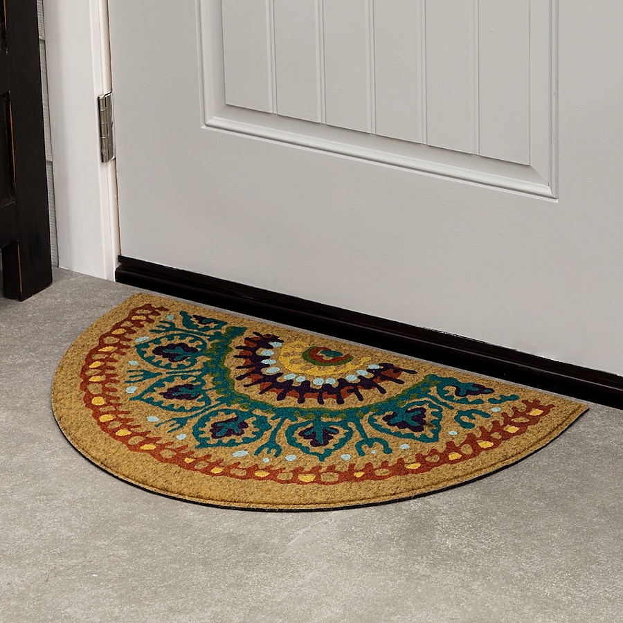 Imports Decor Outdoor Doormat 1-1/2-ft x 2-1/2-ft Brown Semicircle Outdoor Door Mat Imports Decor Outdoor Doormat 1-1/2-ft x 2-1/2-ft Brown Semicircle Outdoor Door Mat
