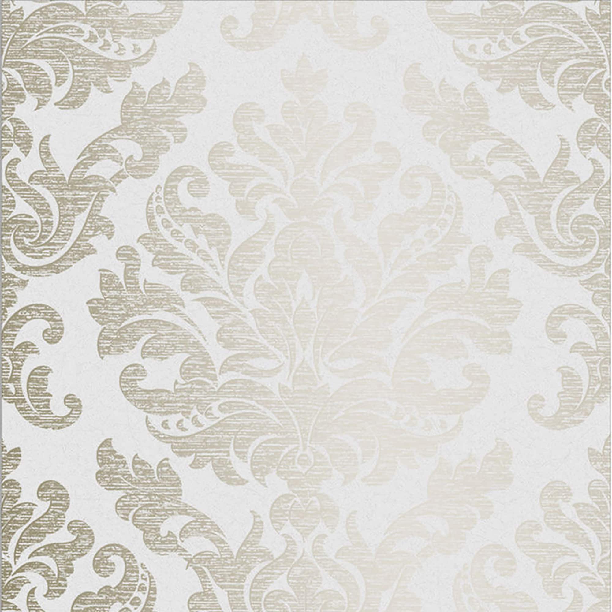 Graham & Brown 10545094 Exclusives 20.5-in Cream Non-woven Textured Damask 56-sq ft Unpasted Paste the wall Wallpaper Sample