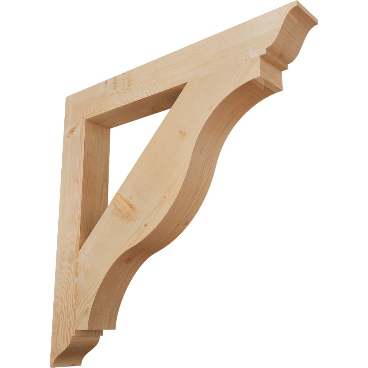 Ekena Millwork BKT06X48X48FST01SDF Funston traditional smooth 5-1/2-in x 48-in x 48-in Douglas fir Brown Wood Standard bracket