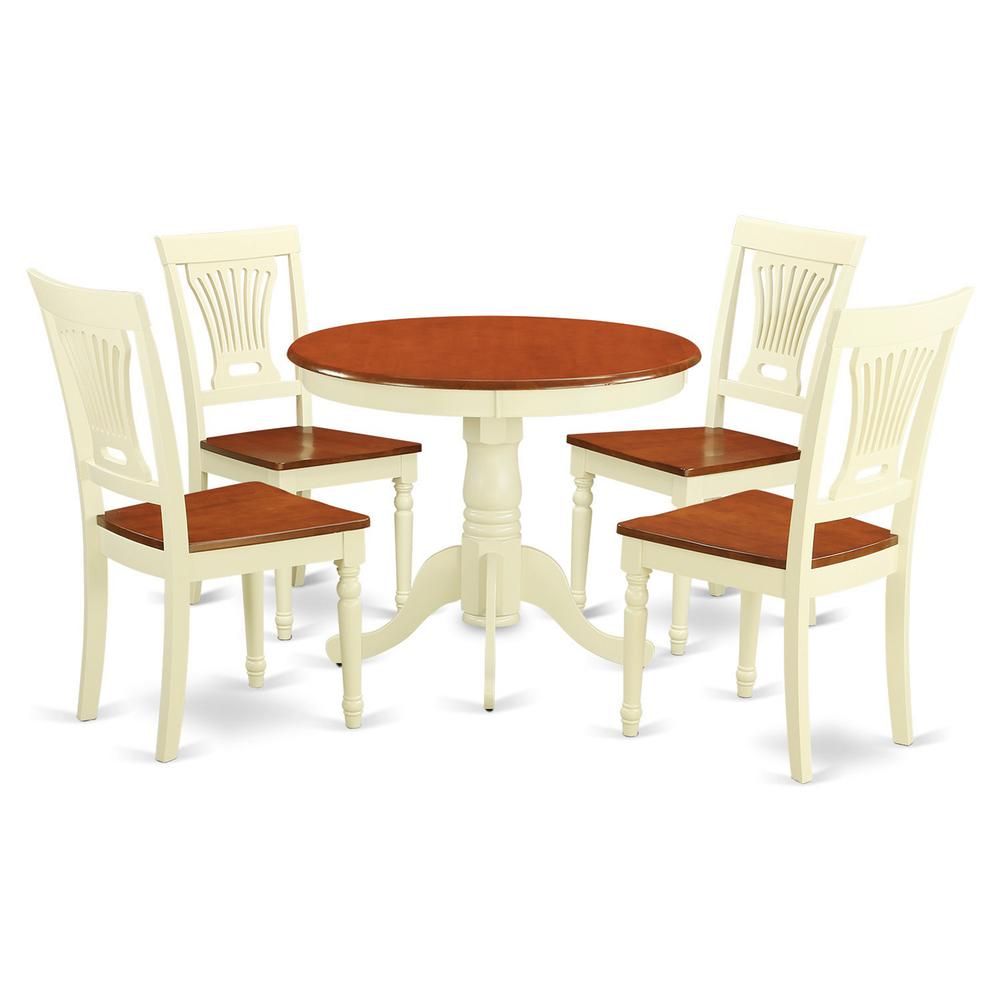 East West Furniture ANPL5-WHI-W Dining-Sets - View #3