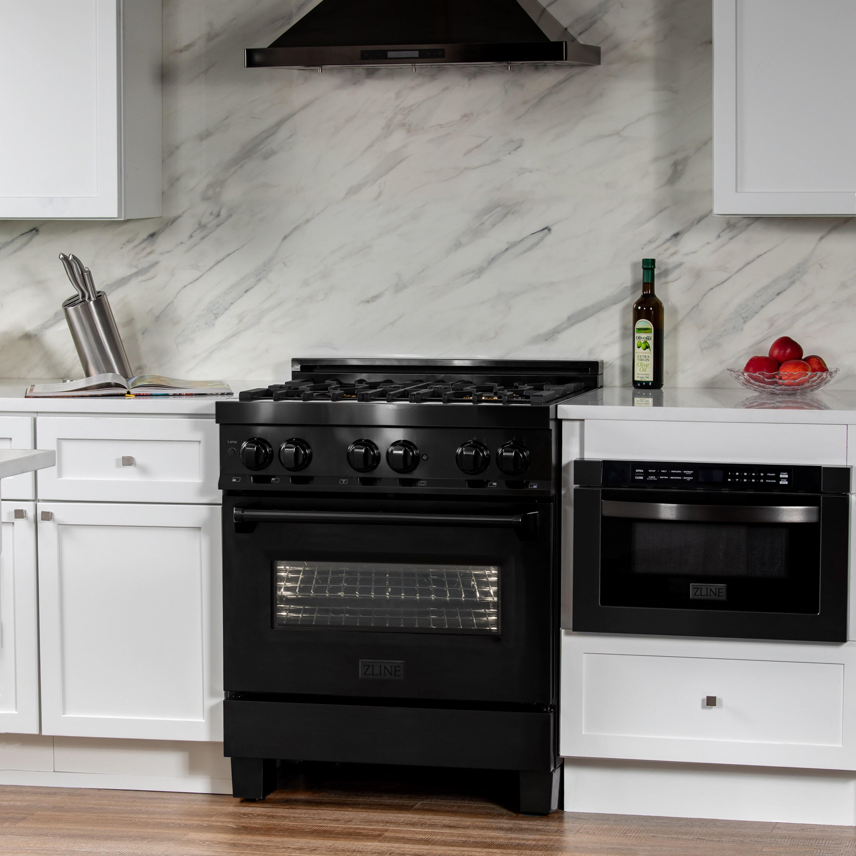 zline black stainless range