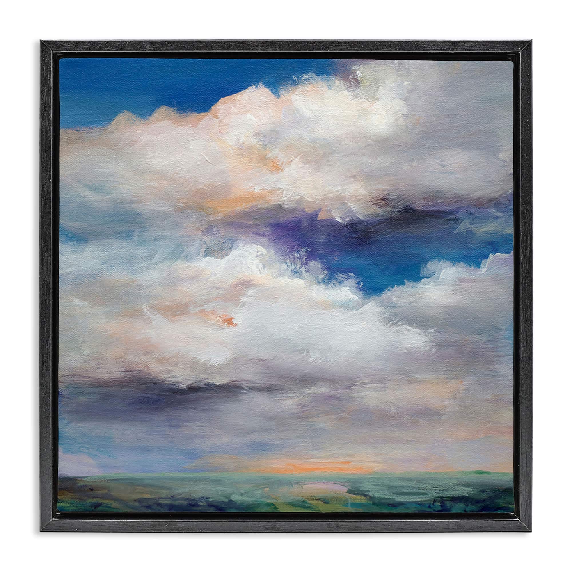 Stupell Industries BS-803-FFB-17X17 Restless White Clouds Black Framed Floater Canvas Wall Art By Karen Hale 18 x 18