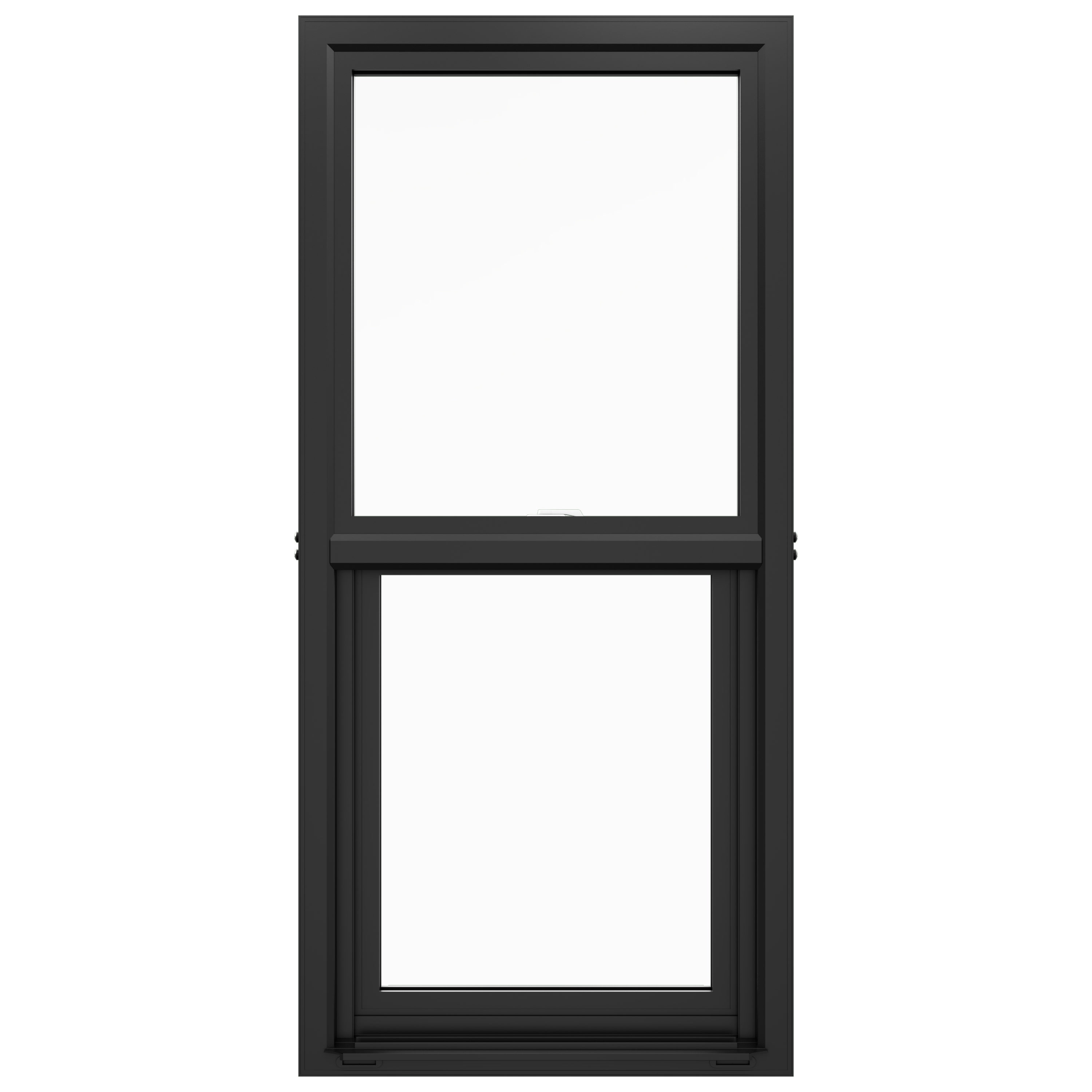 JELD-WEN LOWOLJW242200006 FiniShield V-4500 19-1/2-in x 37-1/2-in Black Exterior Vinyl New construction Single Hung Window Low-E argon Double Pane Glass (Full Screen Included)