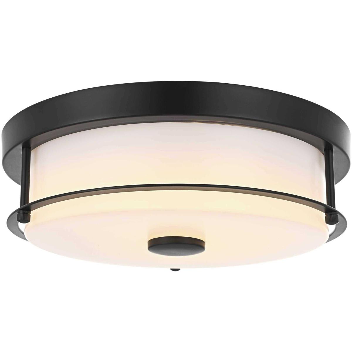 Elegant Lighting Living District LD304F12BK Kolson 1 Light 12 inch Black Flush Mount Ceiling Light