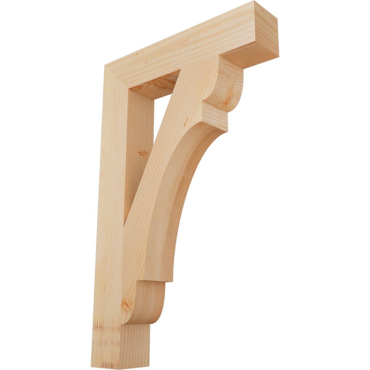 Ekena Millwork BKT04X20X32OLY05SDF Olympic block smooth 3-1/2-in x 20-in x 32-in Douglas fir Brown Wood Standard bracket