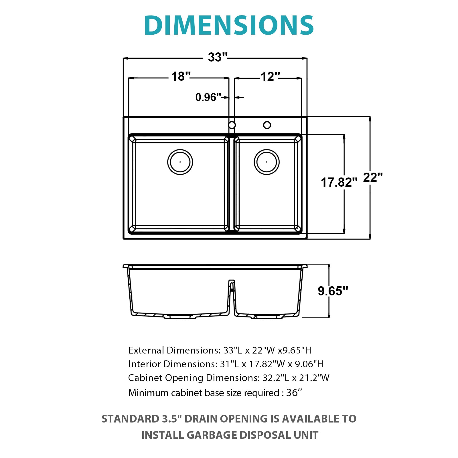 YERIVA DJGA353525 Kitchen-Sinks - View #2