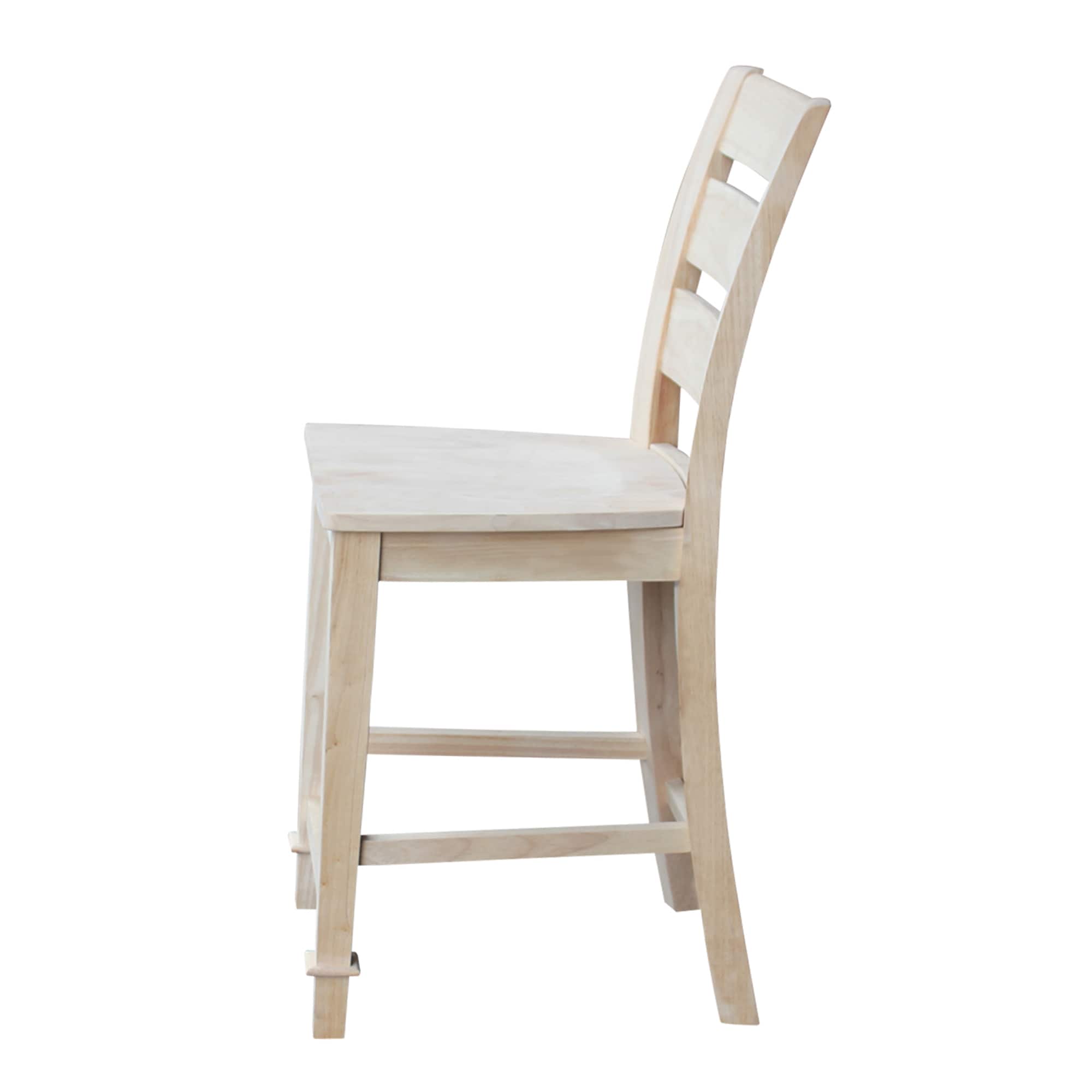 Classic Farmhouse Unfinished Solid Wood Tuscany Counter Stool