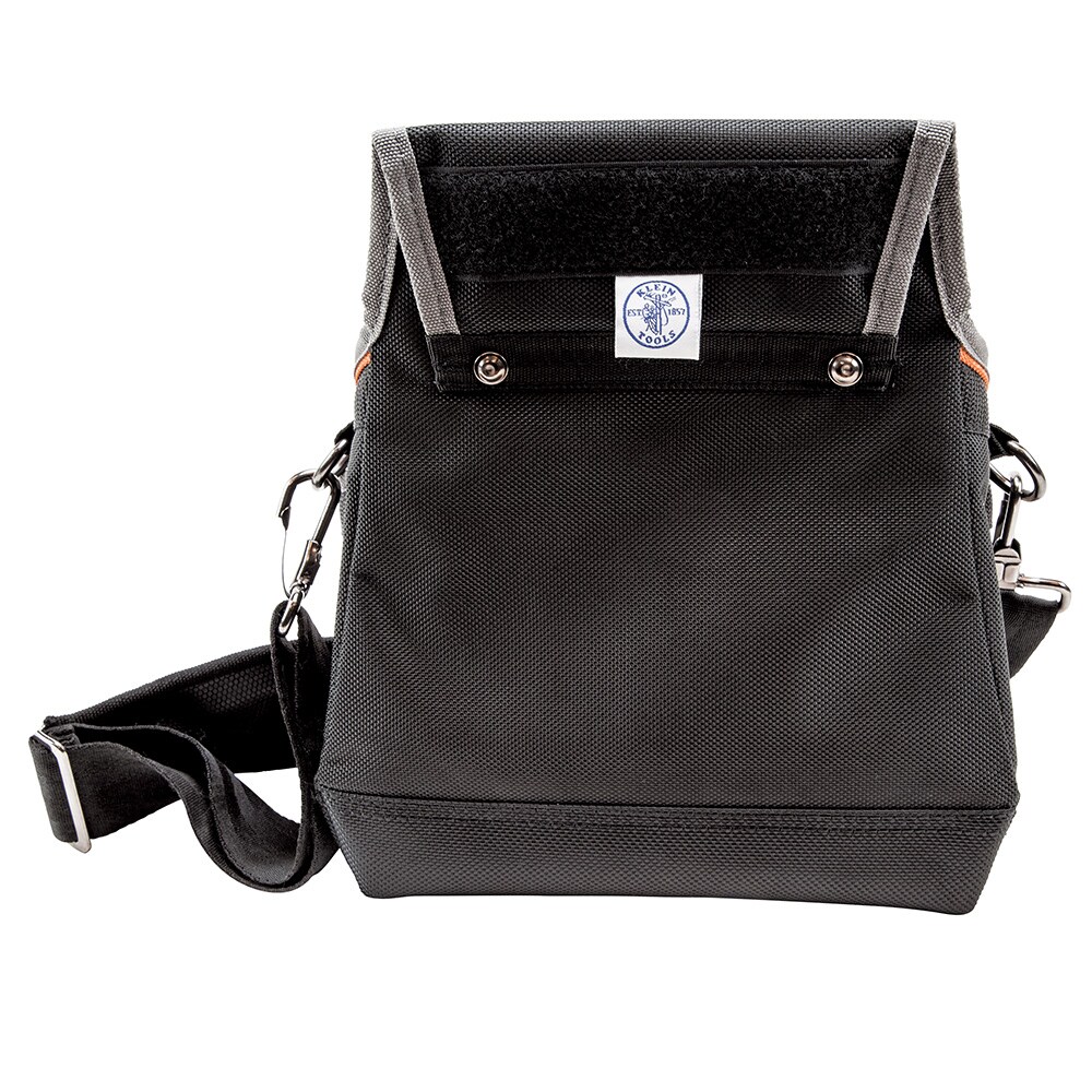 Black and Gray Polyester Tool Pouch with Shoulder Strap