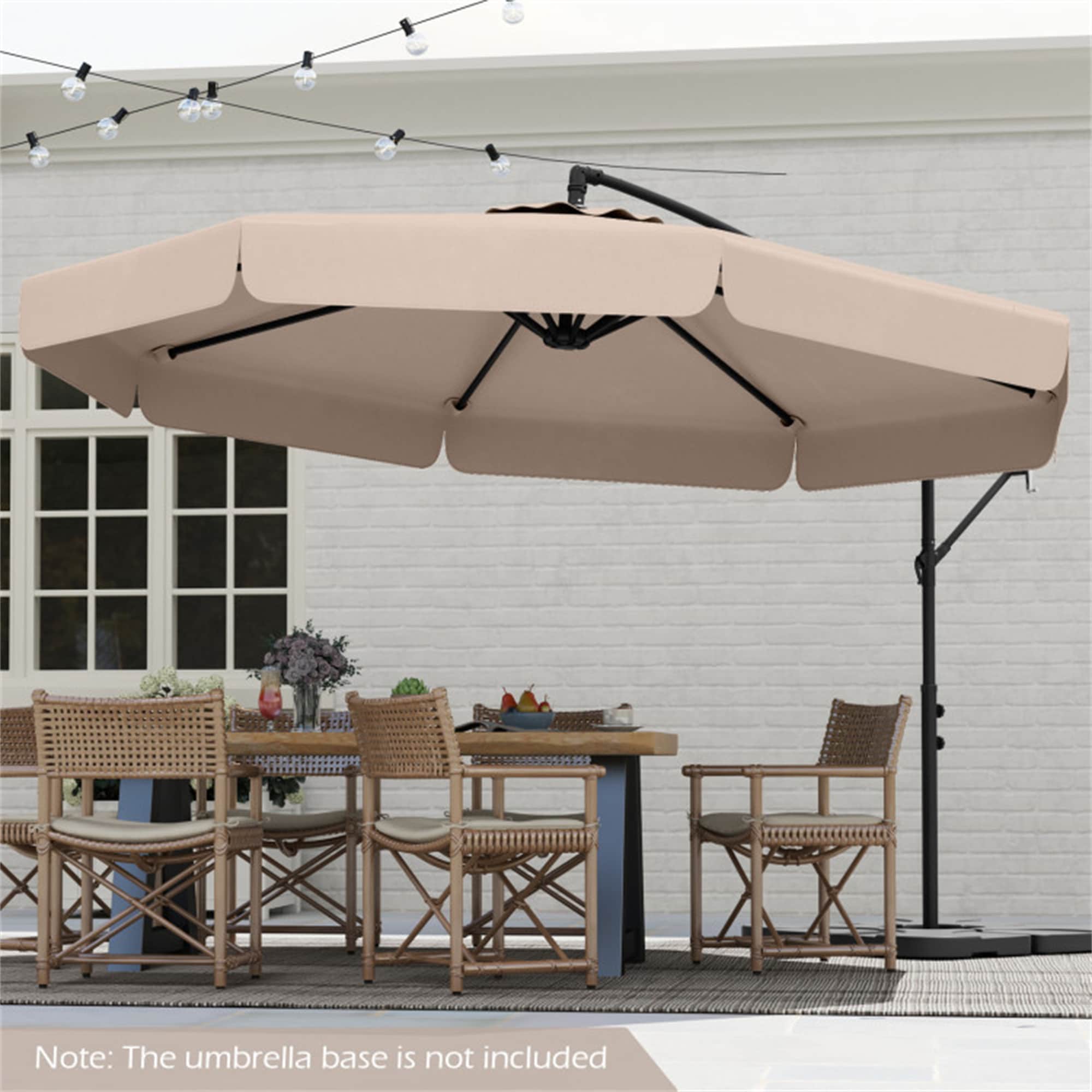 BABOOM BOM-3925WH-CO 9.5-ft Steel Off-white Crank Offset Patio Umbrella
