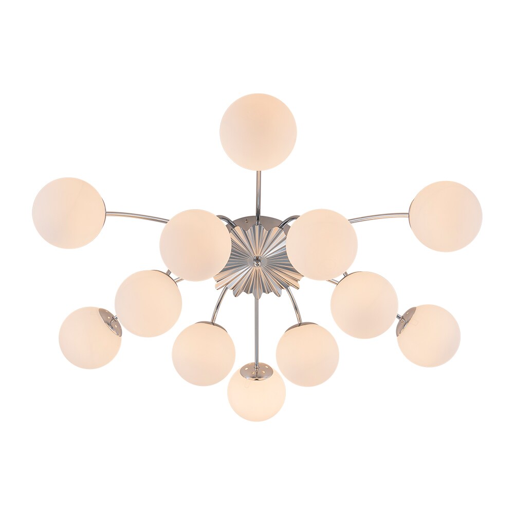 Zicbol 39.37-in Chrome Indoor 12 -Light LED Semi-flush Mount Light #J81010000097928