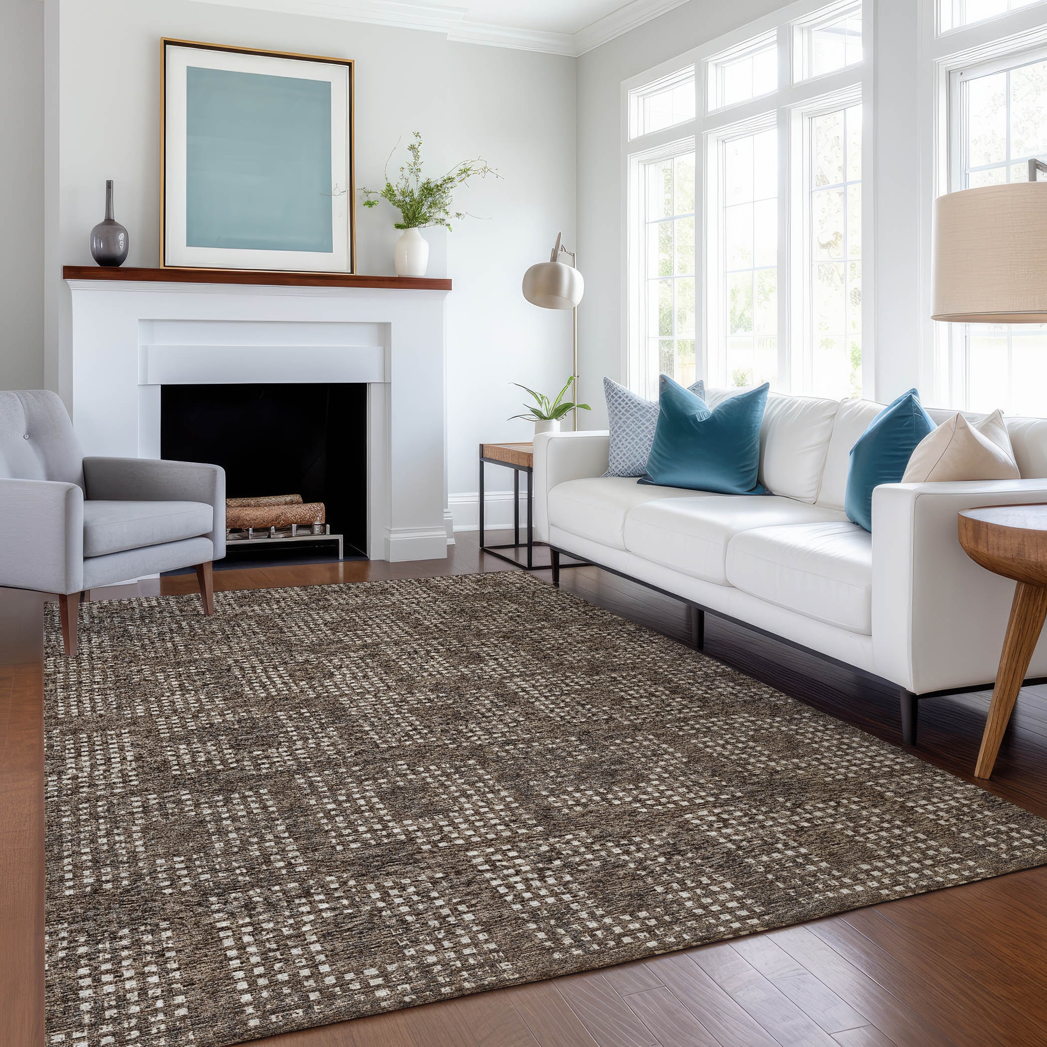 Addison Rugs AMF33BR8X10 Mayfield AMF33BR 8 x 10 (ft) Loomed Polyester Brown Rectangular Indoor Abstract Machine washable Area rug