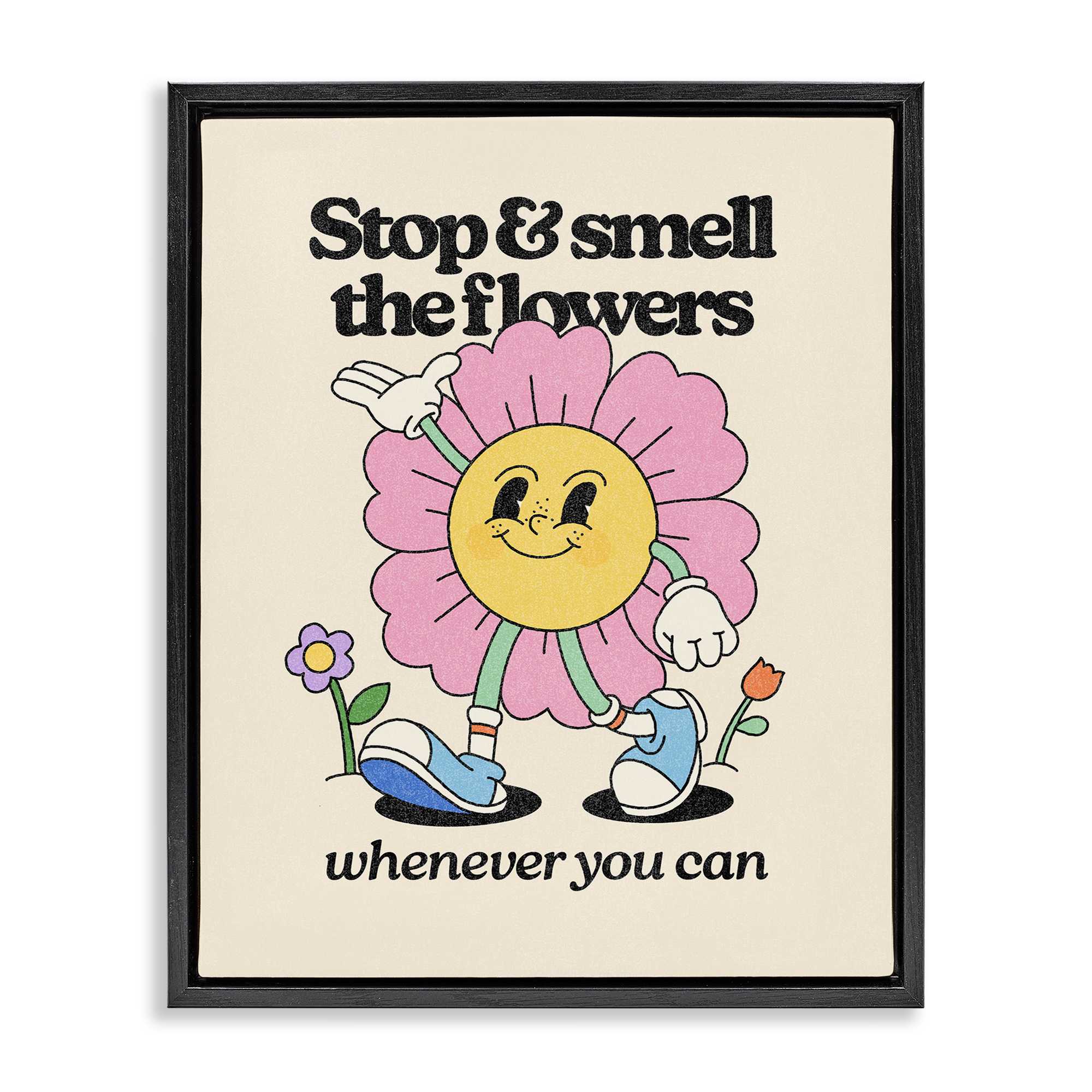 Stupell Industries Vintage Smell The Flowers Black Framed Floater
