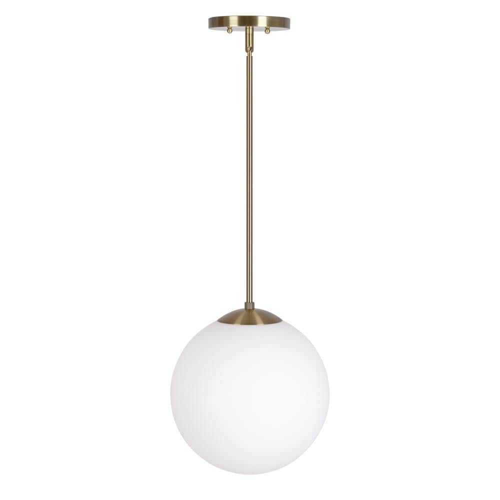 Forte Lighting 2764-01-12 Selene Soft gold Modern/contemporary Opal glass Globe Medium Hanging Pendant light