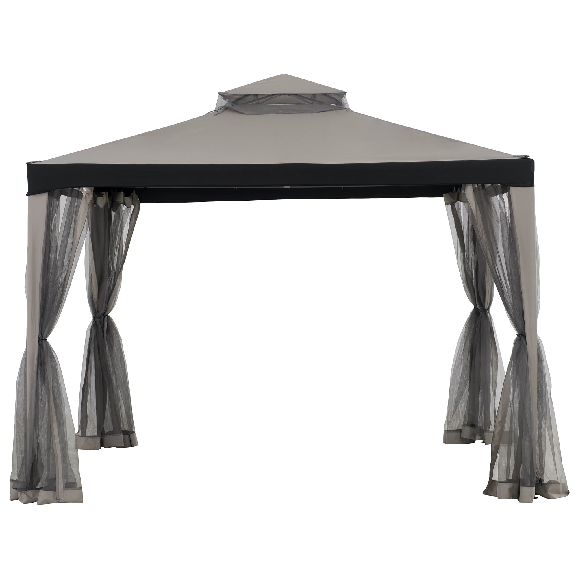 Sunjoy 10-ft x 10-ft Black Square Semi-permanent Gazebo with Soft top Roof #A101003600
