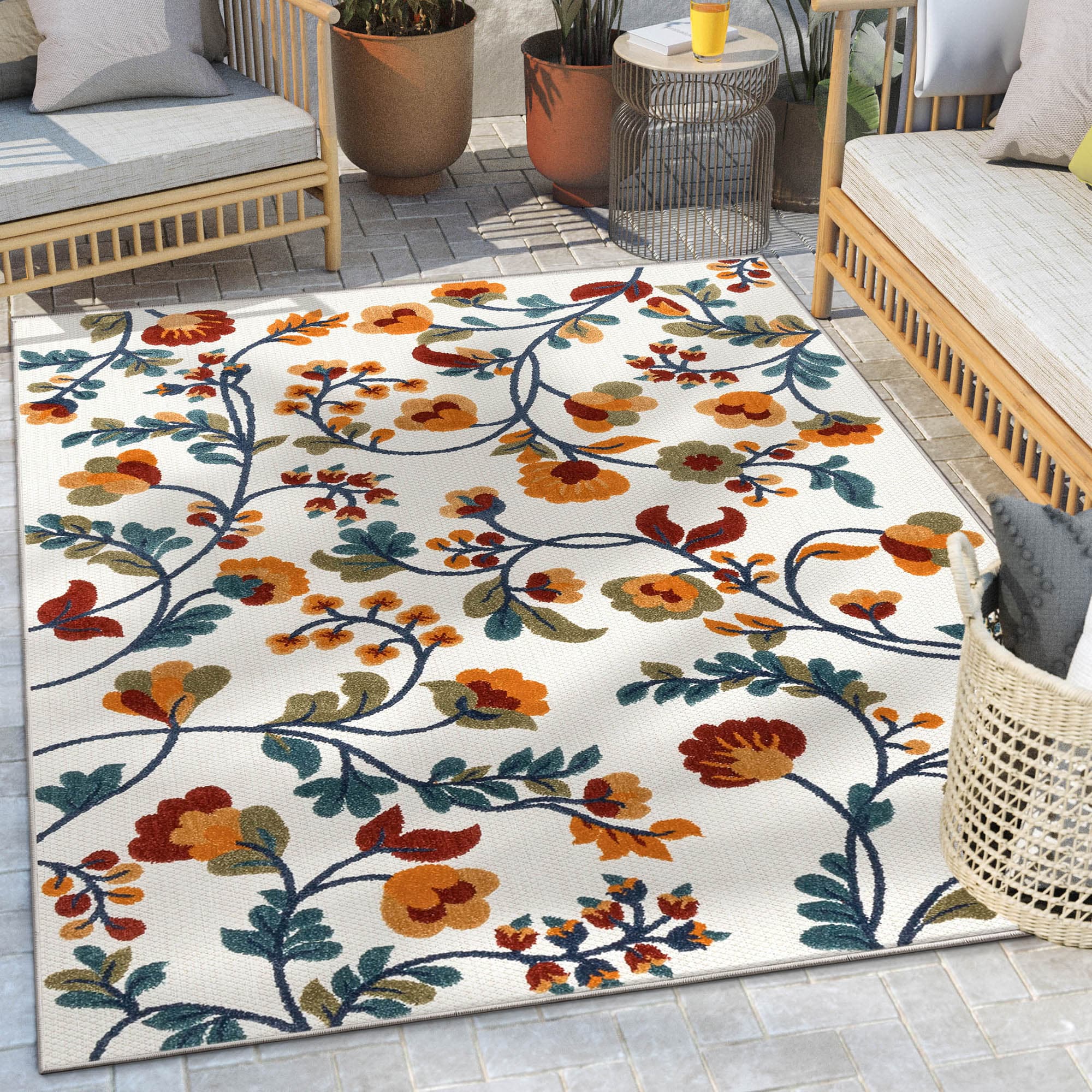 Well Woven Dorado 5 X 7 (ft) Ivory Indoor/Outdoor Geometric Coastal ...