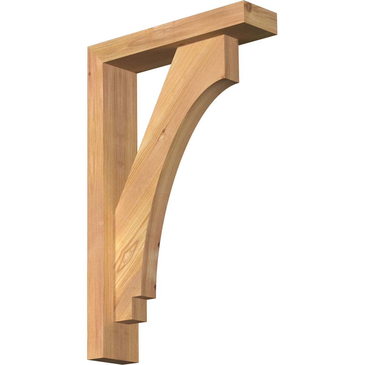 Ekena Millwork 1462707 Imperial Block Smooth Bracket with Offset Brace 3-1/2-in x 14-in x 22-in Western red cedar Brown Wood Standard bracket