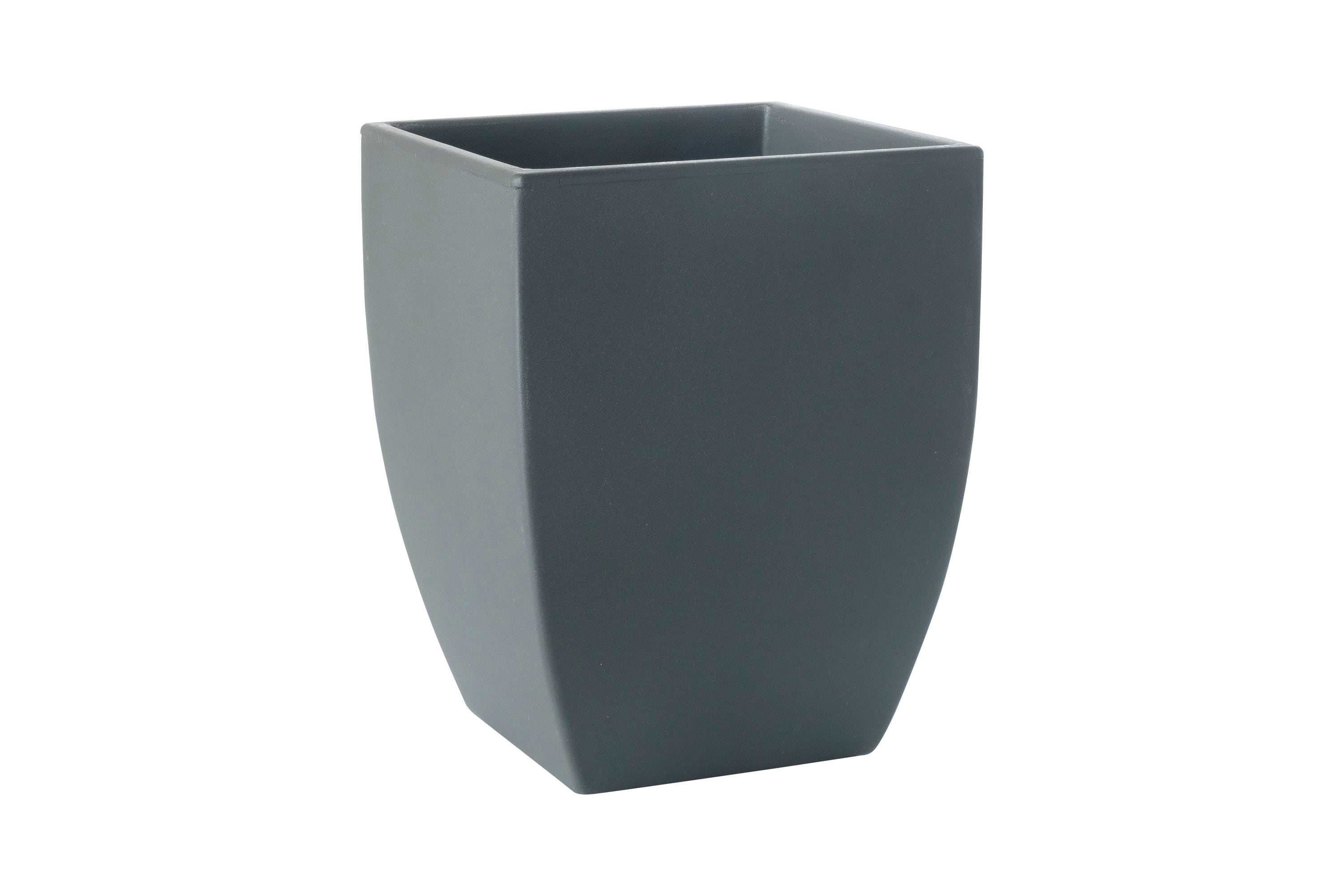 Alfresco Home 617-1756-1 Square 12-in W Large Black Resin Contemporary/Modern Indoor/Outdoor Planter with Drainage Holes