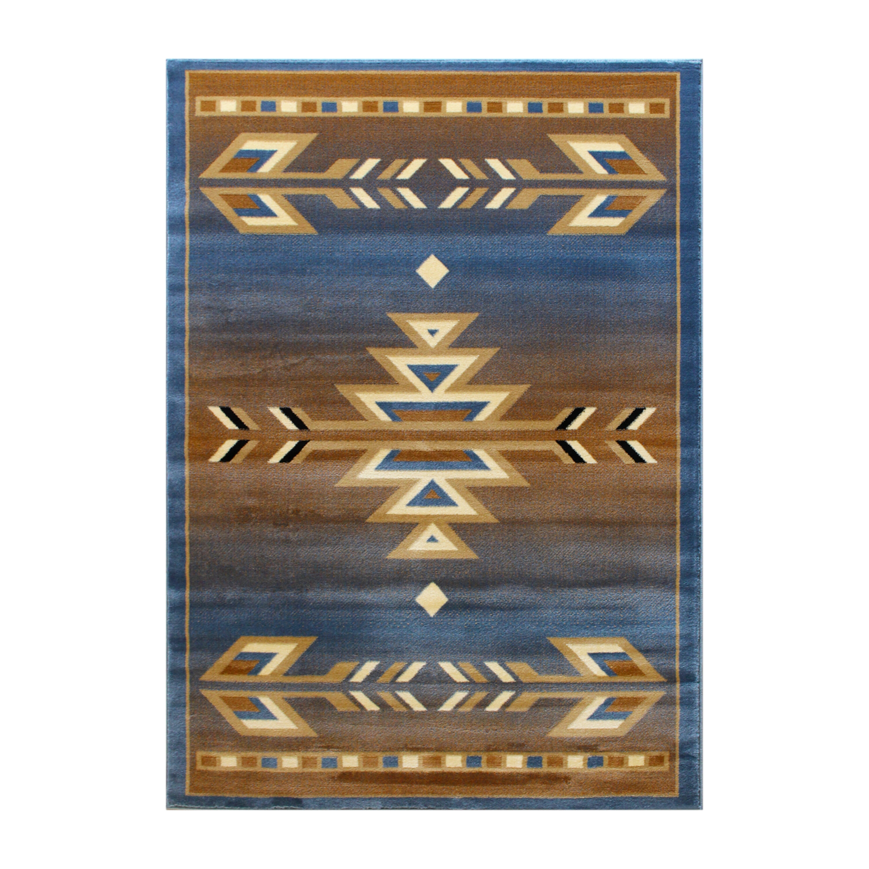 Southwestern Blue Geometric 8' x 10' Synthetic Area Rug