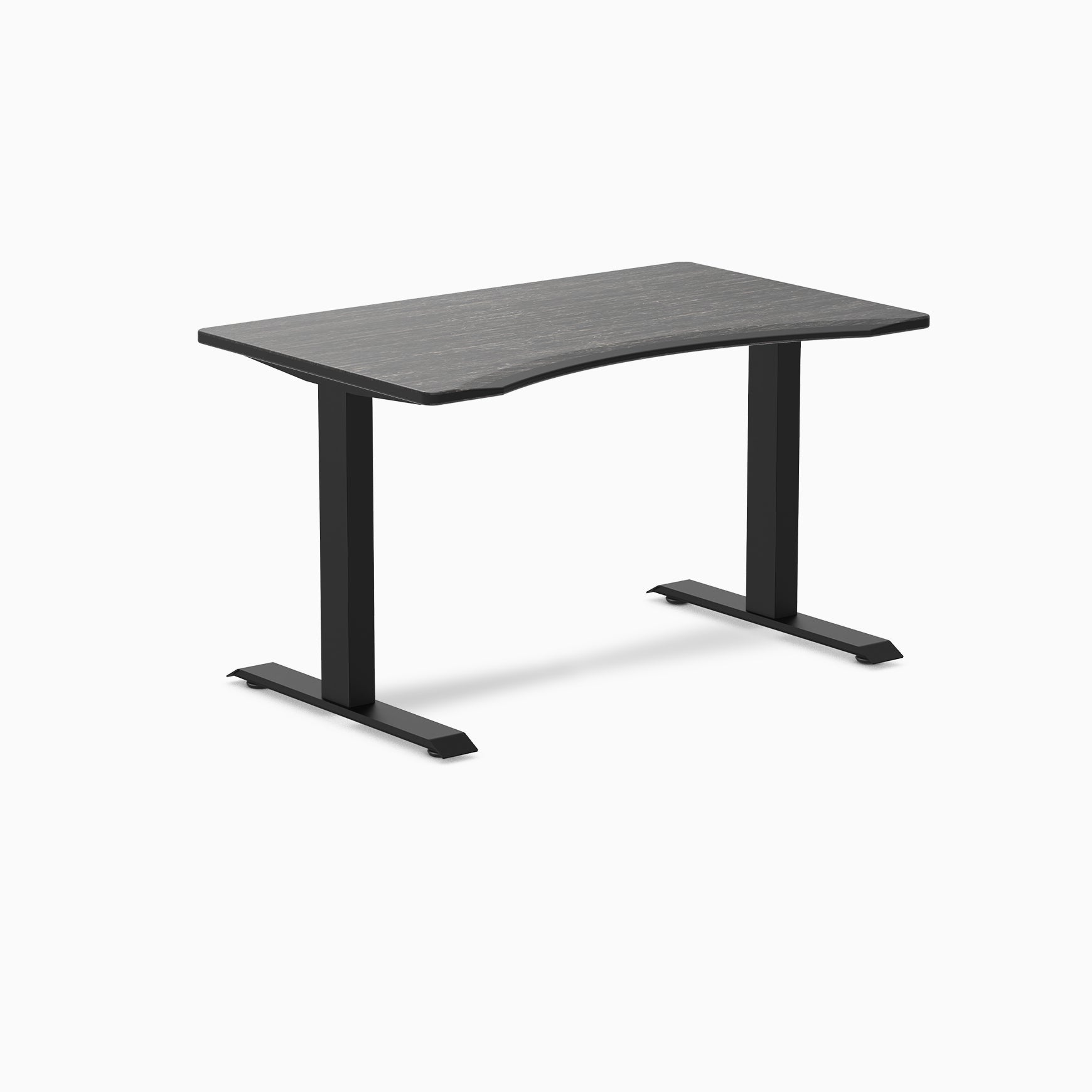Desky  Zero Ergo Edge Office Desk - Dark Bamboo / 48 x 30 inches / Matte Black