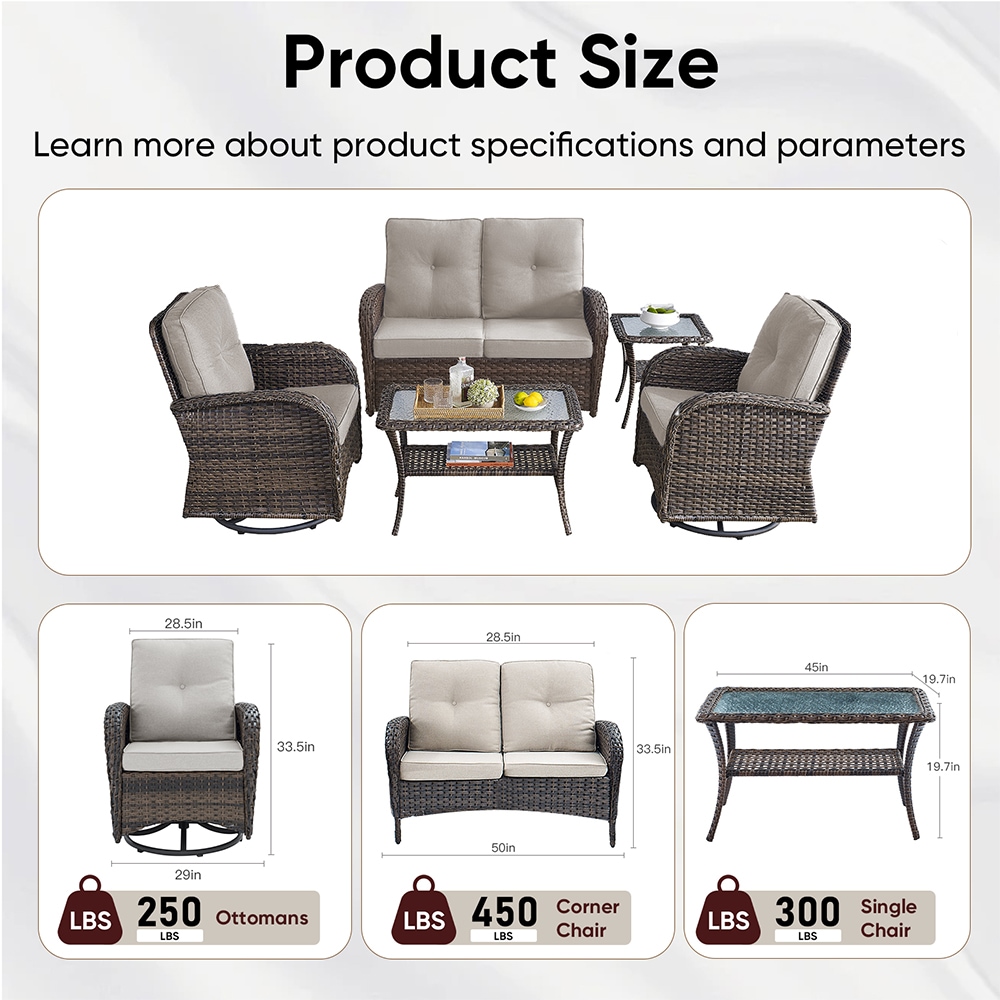 Pocassy PJ08588-2 Patio-Conversation-Sets - View #2