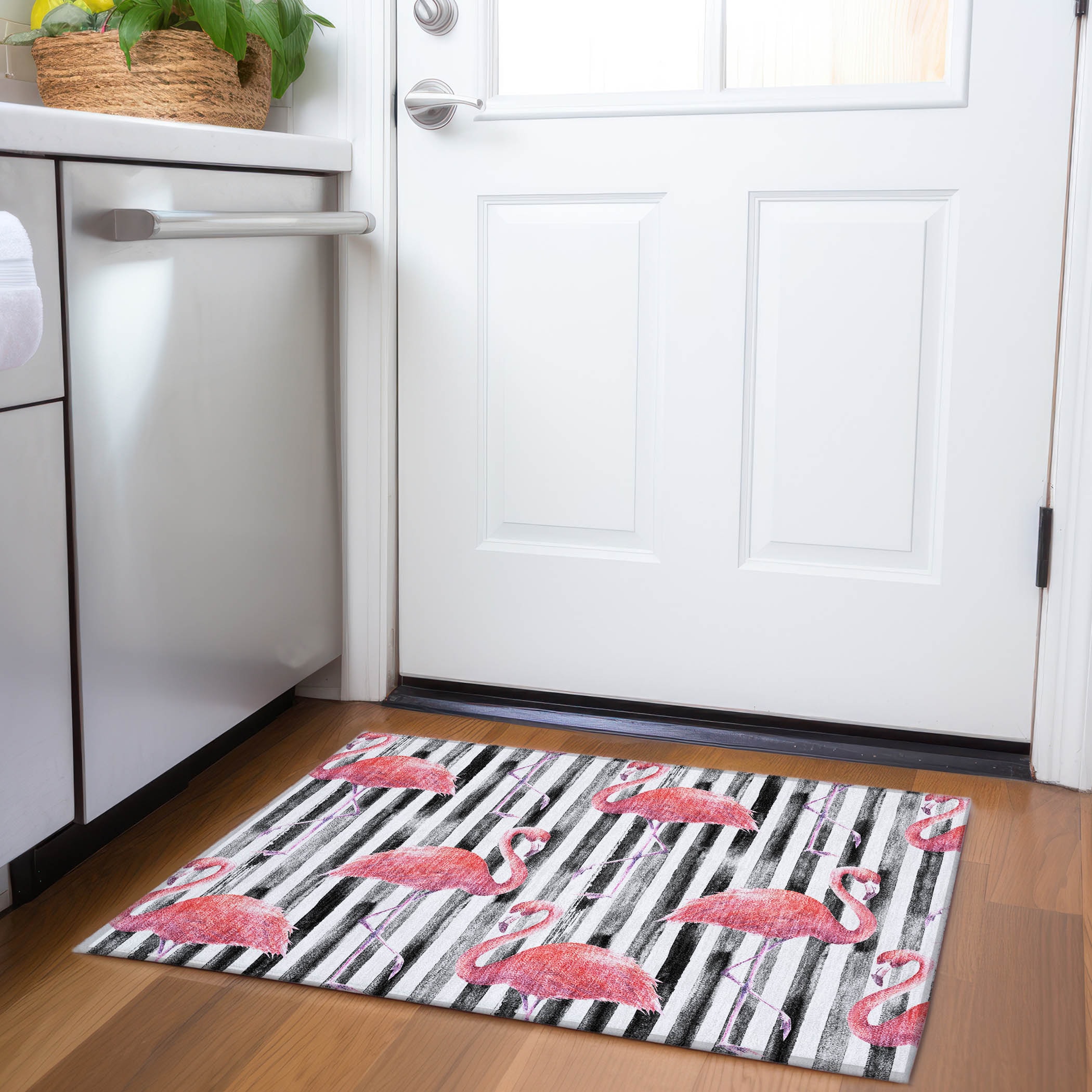 Addison Rugs AMF204PI20X30 Mayfield AMF204PI 2 x 3 (ft) Loomed Polyester Pink Rectangular Indoor Geometric Machine washable Area rug