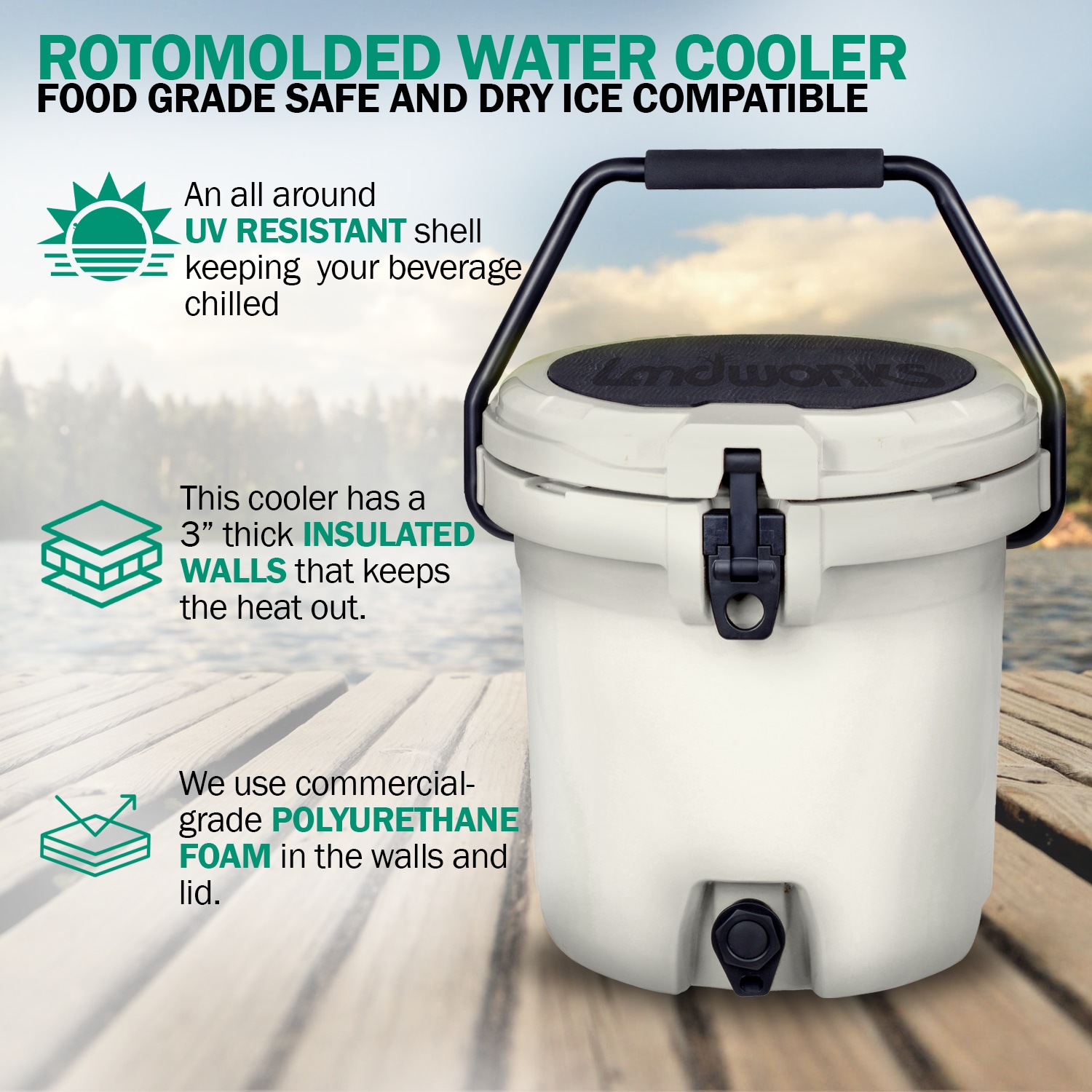  Commercial Rotomolded Cooler, 20 Qt., White