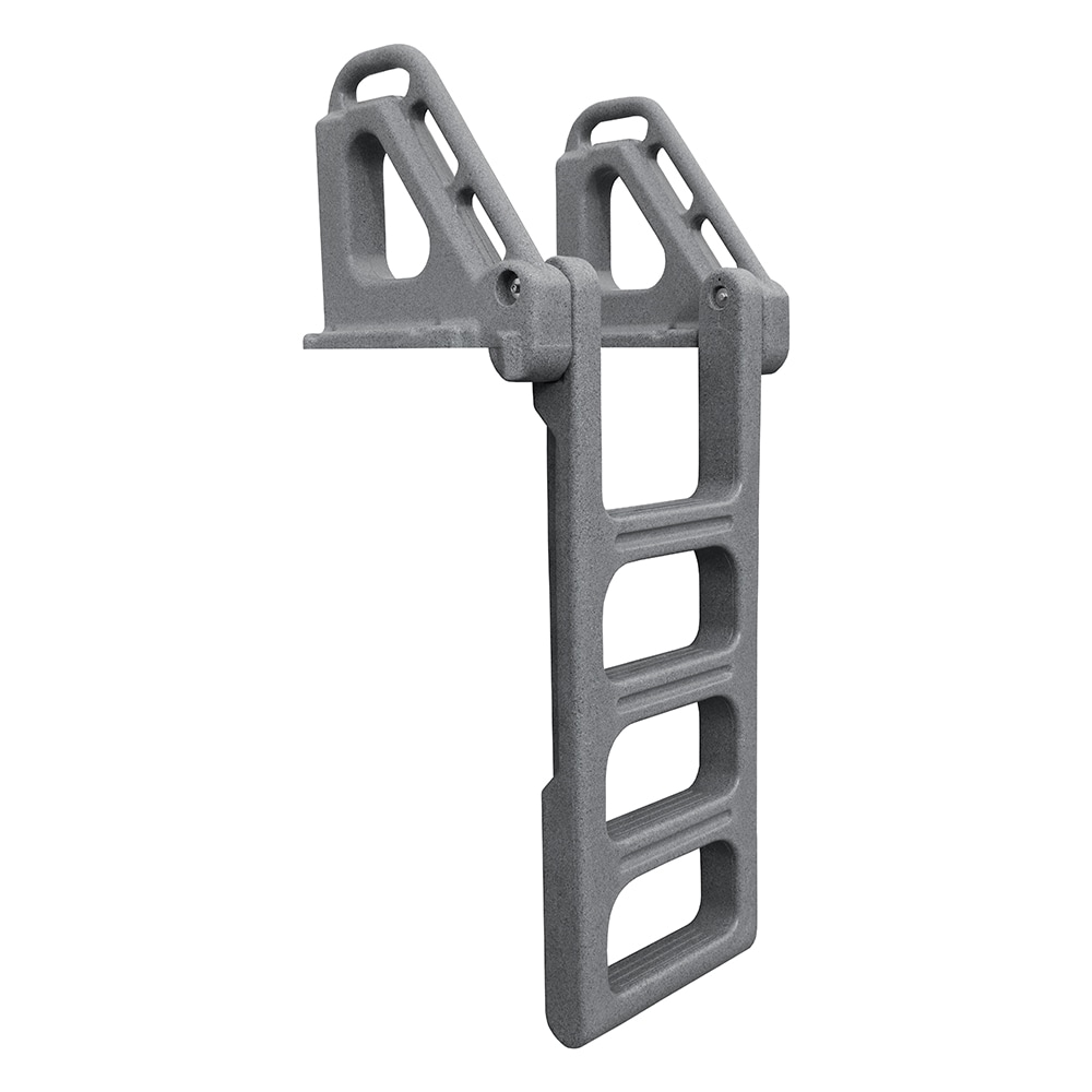 Tommy Docks DL-4-01 Techstar Rotomolded Heavy Duty Flip Up 4 Step Dock Ladder- Granite Gray