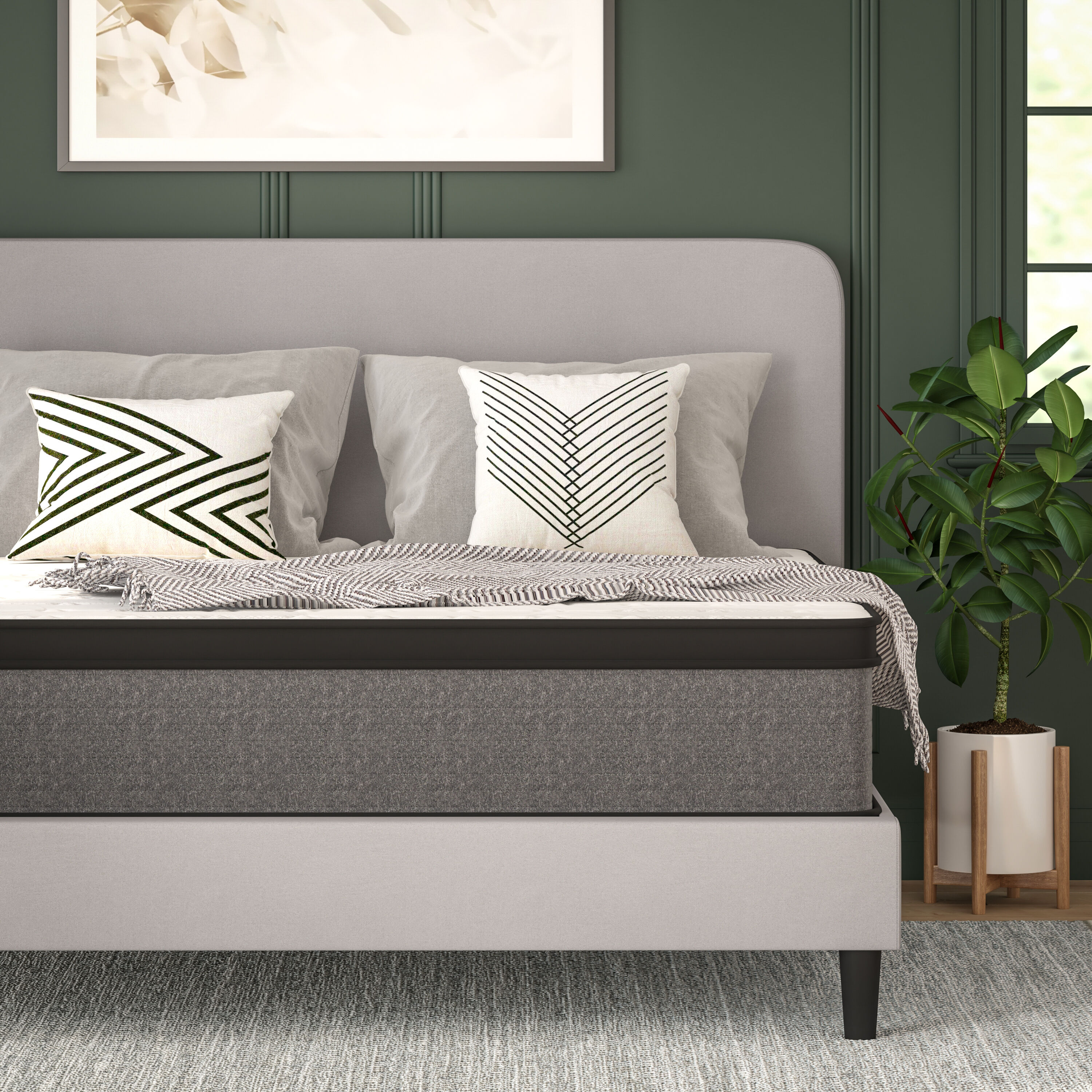 Capri King Gray Eurotop Innerspring Adjustable Bed Mattress