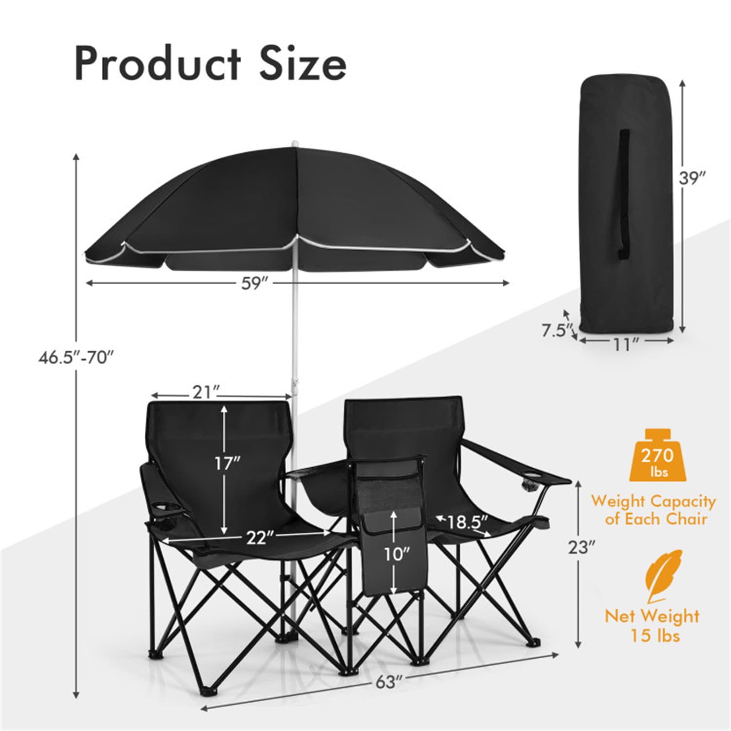 BABOOM BOM-70621DK-CO Beach-Camping-Chairs - View #3