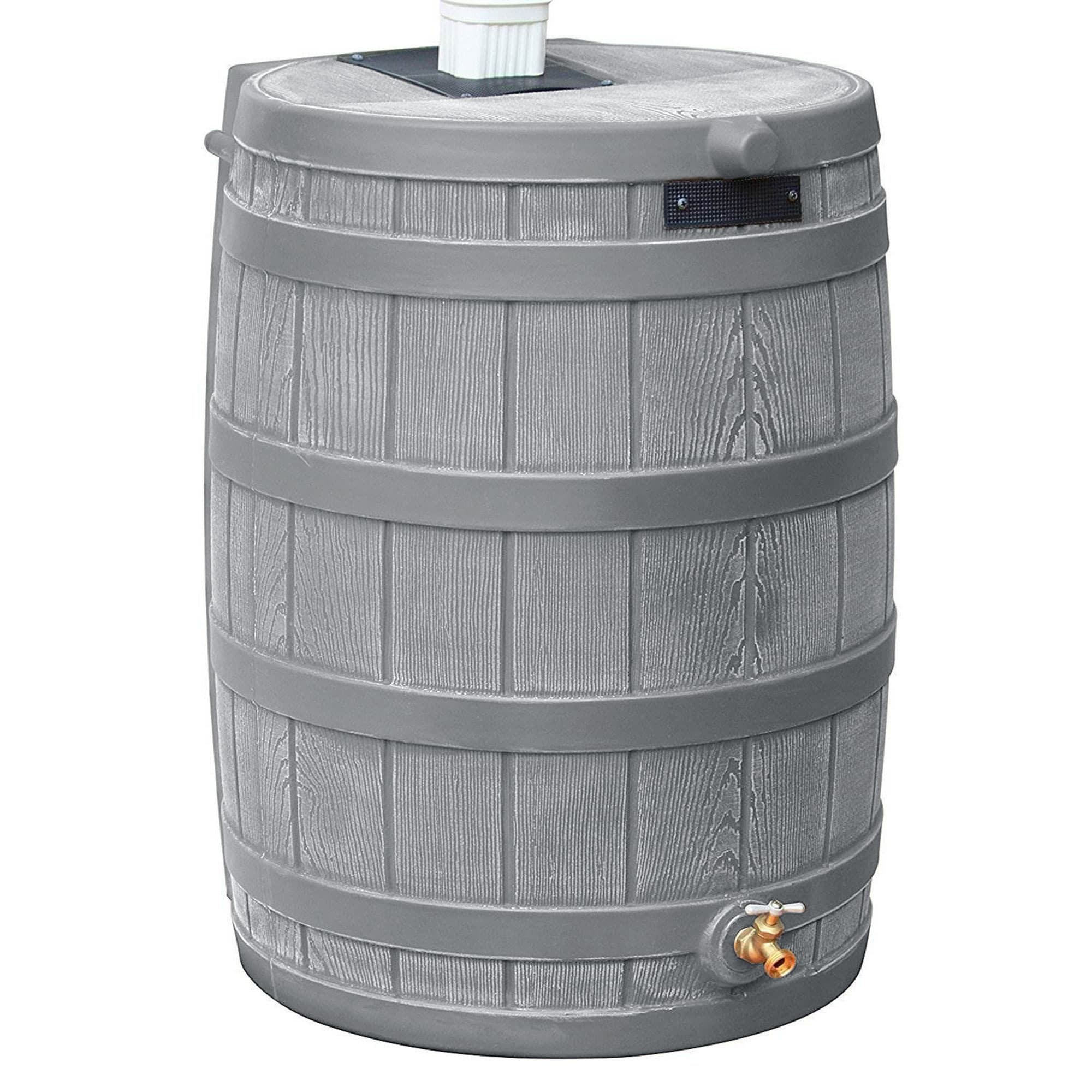 Good Ideas 401719 50-Gallon Gray Plastic Rain Barrel Spigot