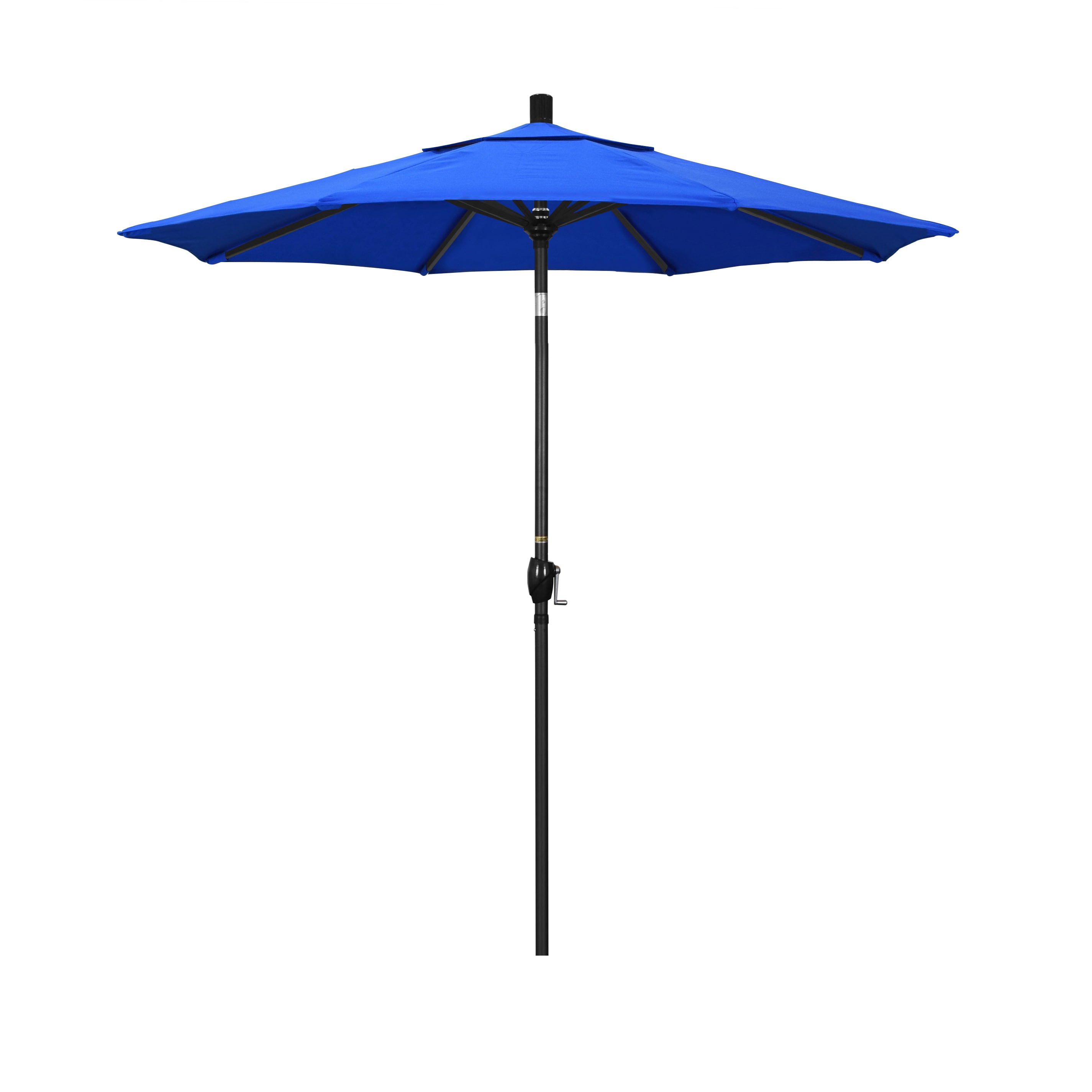 California Umbrella GSPT758302-5401 7.5-ft Aluminum Blue Push-button Tilt Market Patio Umbrella