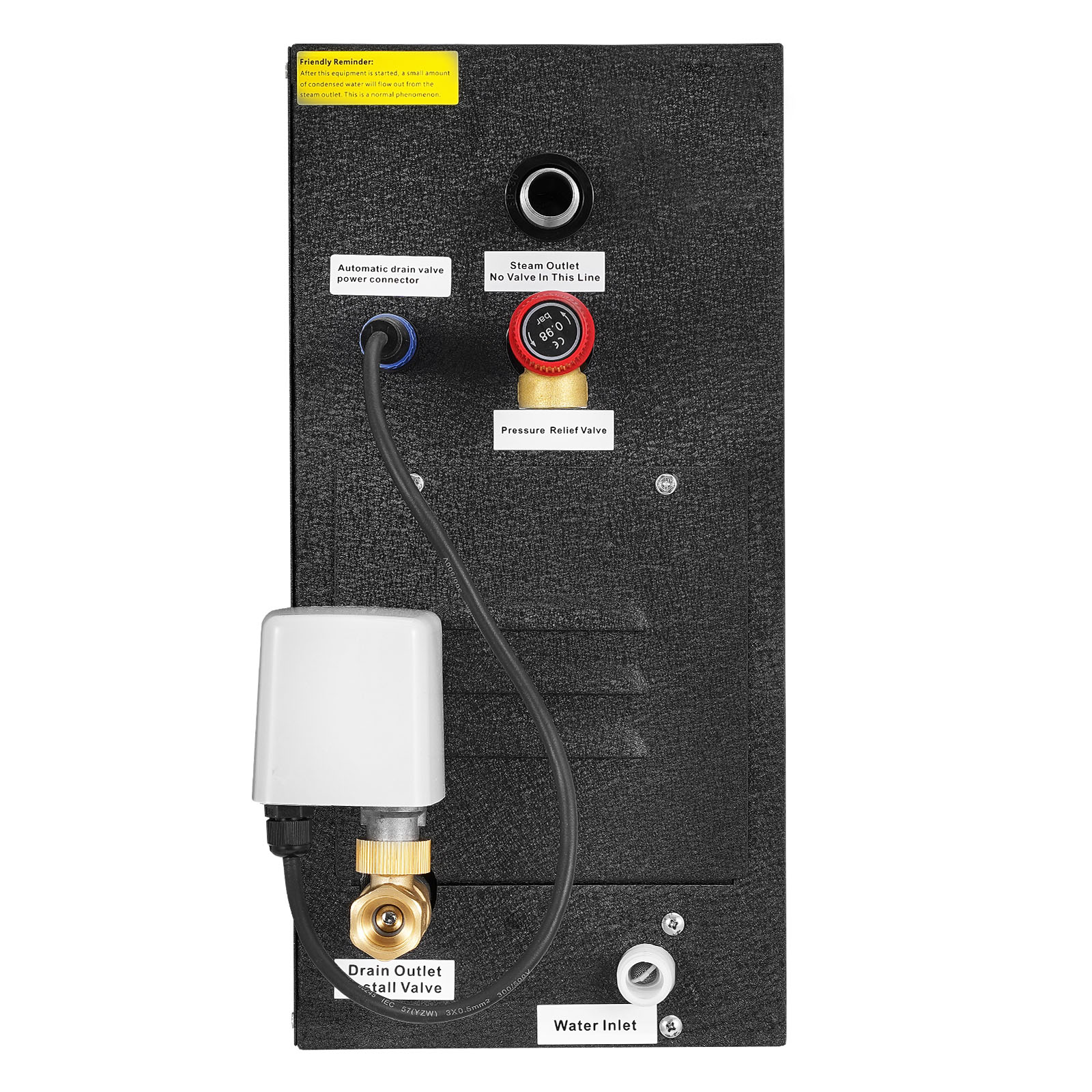 VEVOR Steam Generator 9 kW Steam Shower System with Controller for Home Sauna Bath Spa Commercial Auto Drain Kit with Overheat Dry-Run and Overpressure Protection 10 Min to 24h Efficient Black #SCZQFSQHKZQ914535V4
