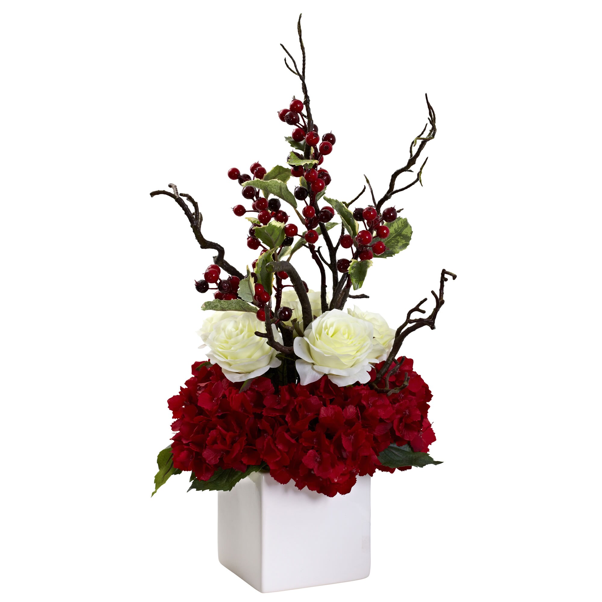 Nearly Natural 1386 23.5-in Floral Tabletop Decoration Centerpiece