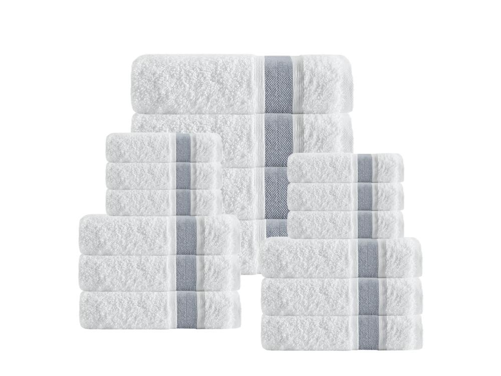 Enchante Home 16-Piece Anthracite Turkish Cotton Bath Towel Set (Unique) in  the Bathroom Towels department at