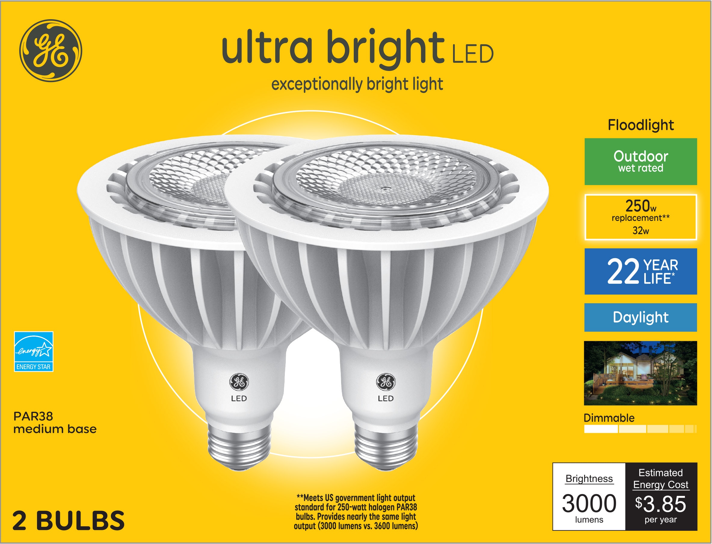 6 Bulbs Set of 6 Bulbs GE Lighting 120-Watt; 1050 Lumens Halogen Flood Light Bulb 