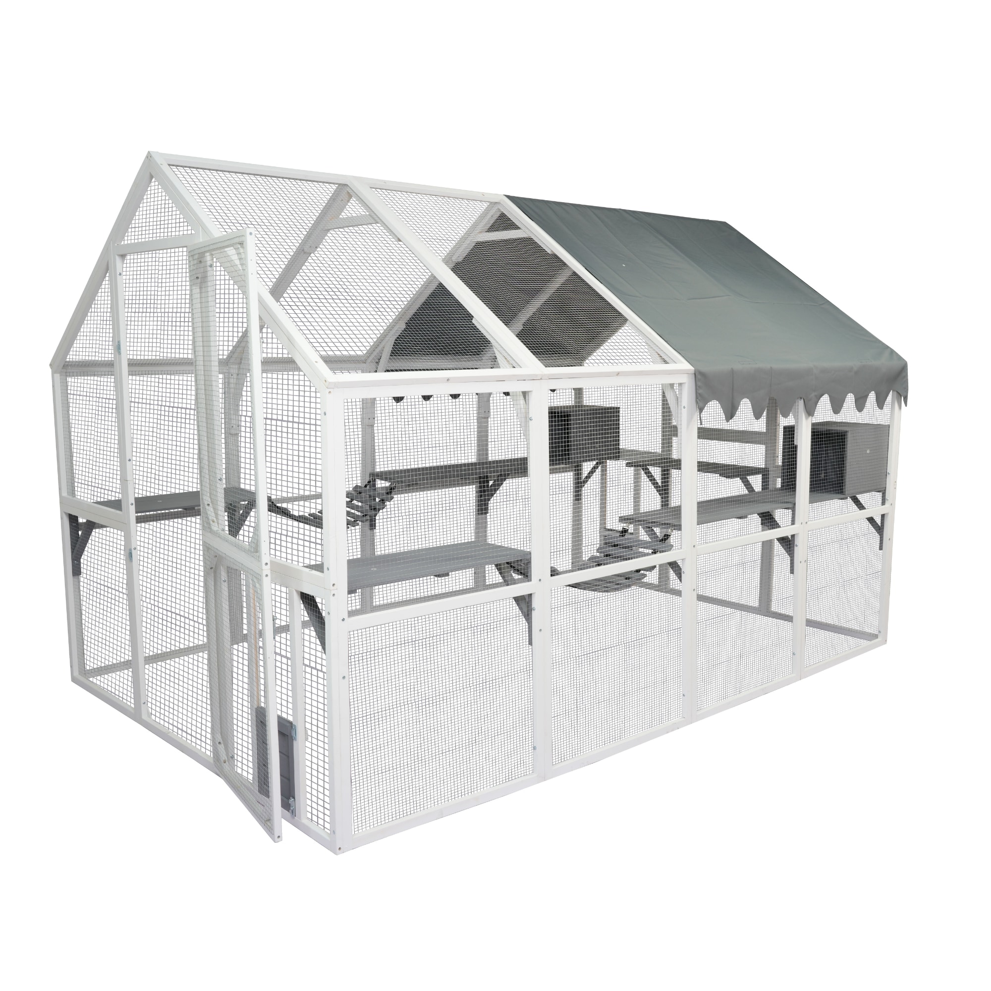 Kahomvis SUNS-QPW7-004 Wood Indoor/Outdoor XX-large Cat House