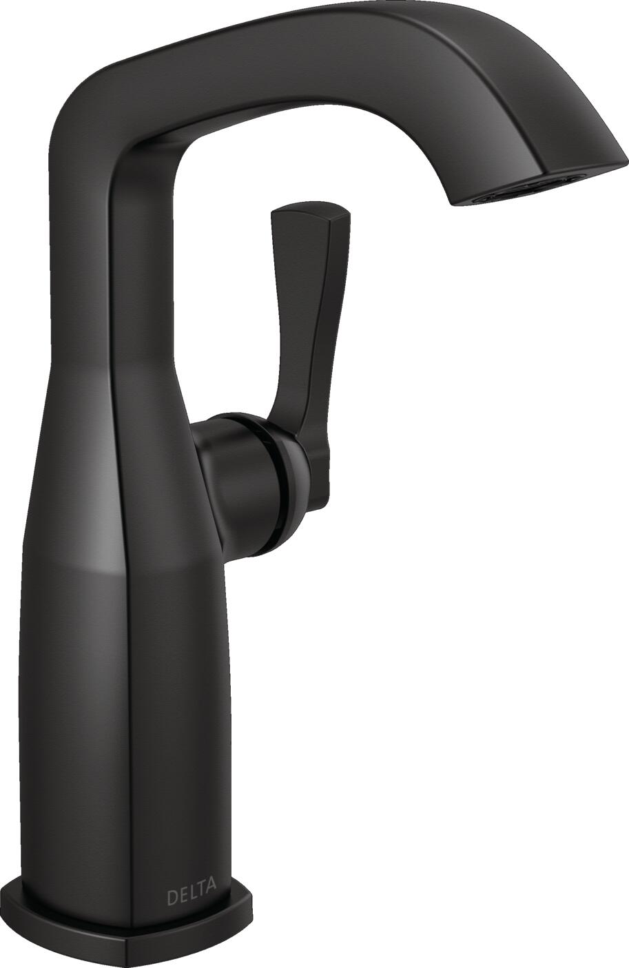 Delta Stryke Matte Black Single Hole 1 Handle Watersense Bathroom Sink Faucet In The Bathroom 4804