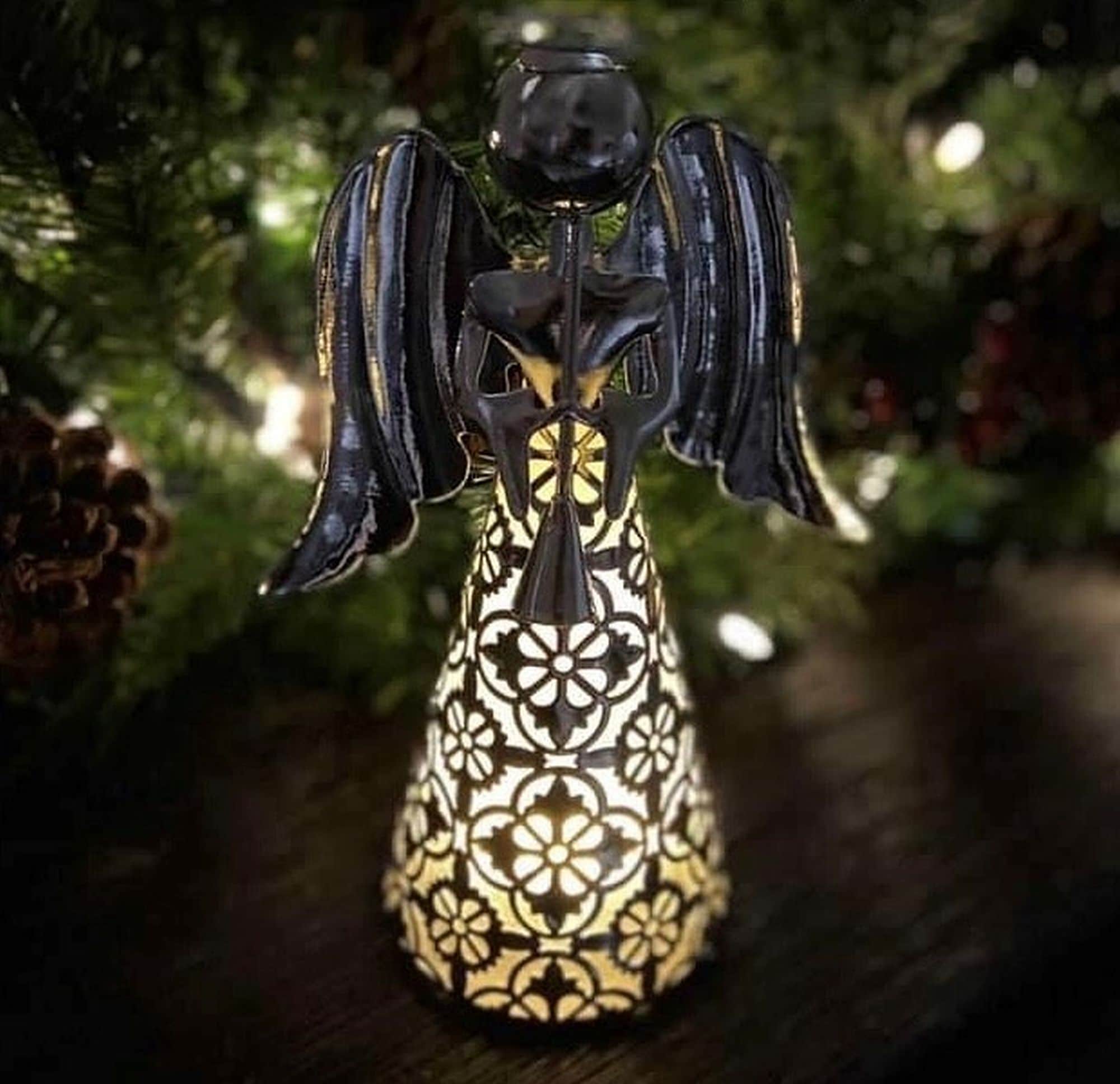 9" Silver LED Battery Operated Plastic Christmas Angel Figurine