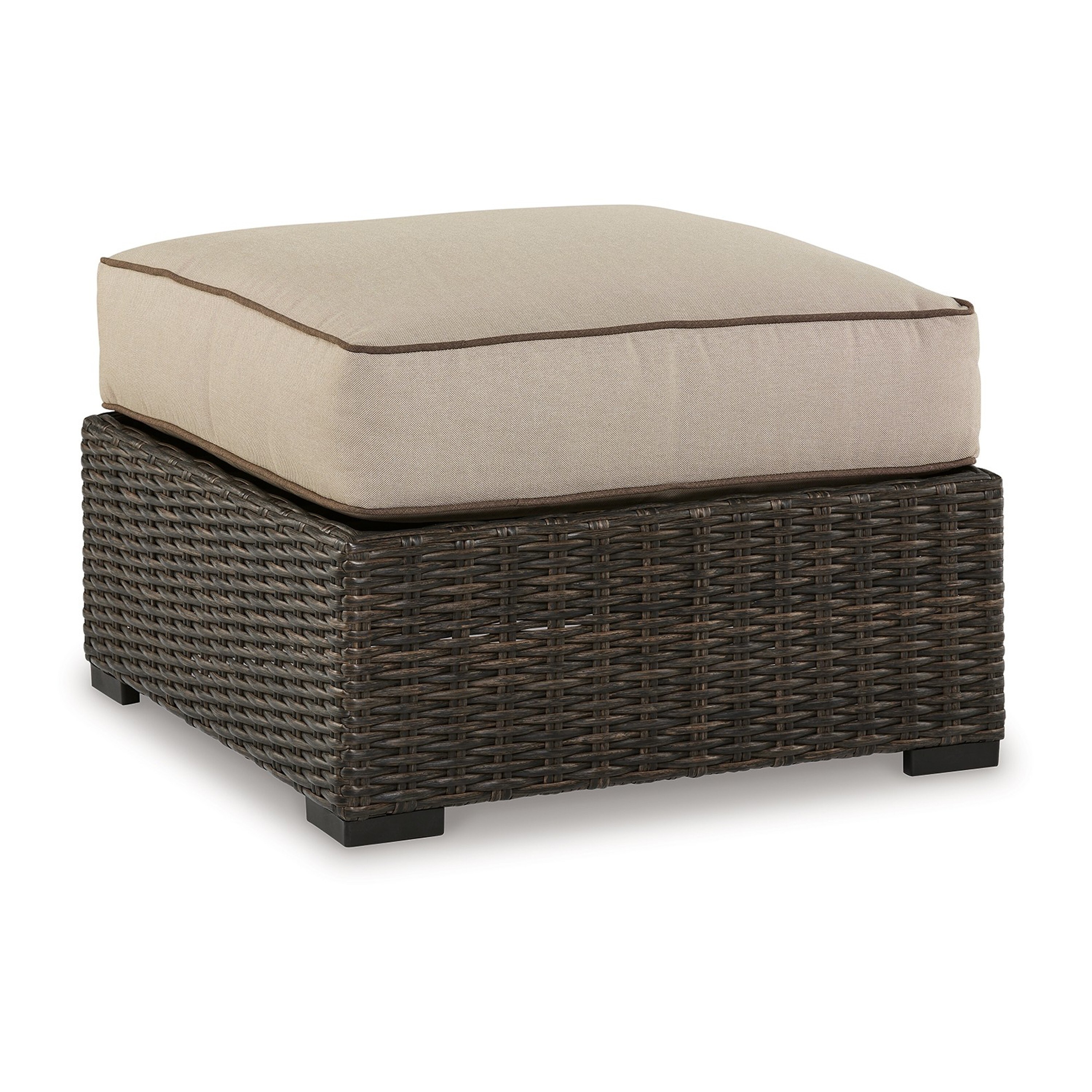 Benzara BM315925 Brown, Black Stainless steel Ottoman