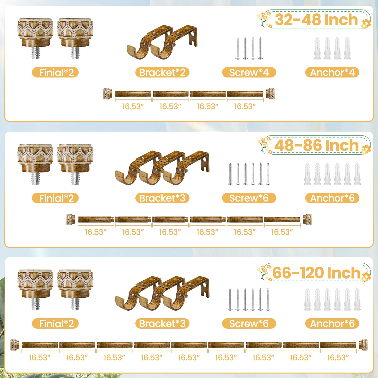 KIWDZFU LKI0821A133 Curtain-Rods - View #6
