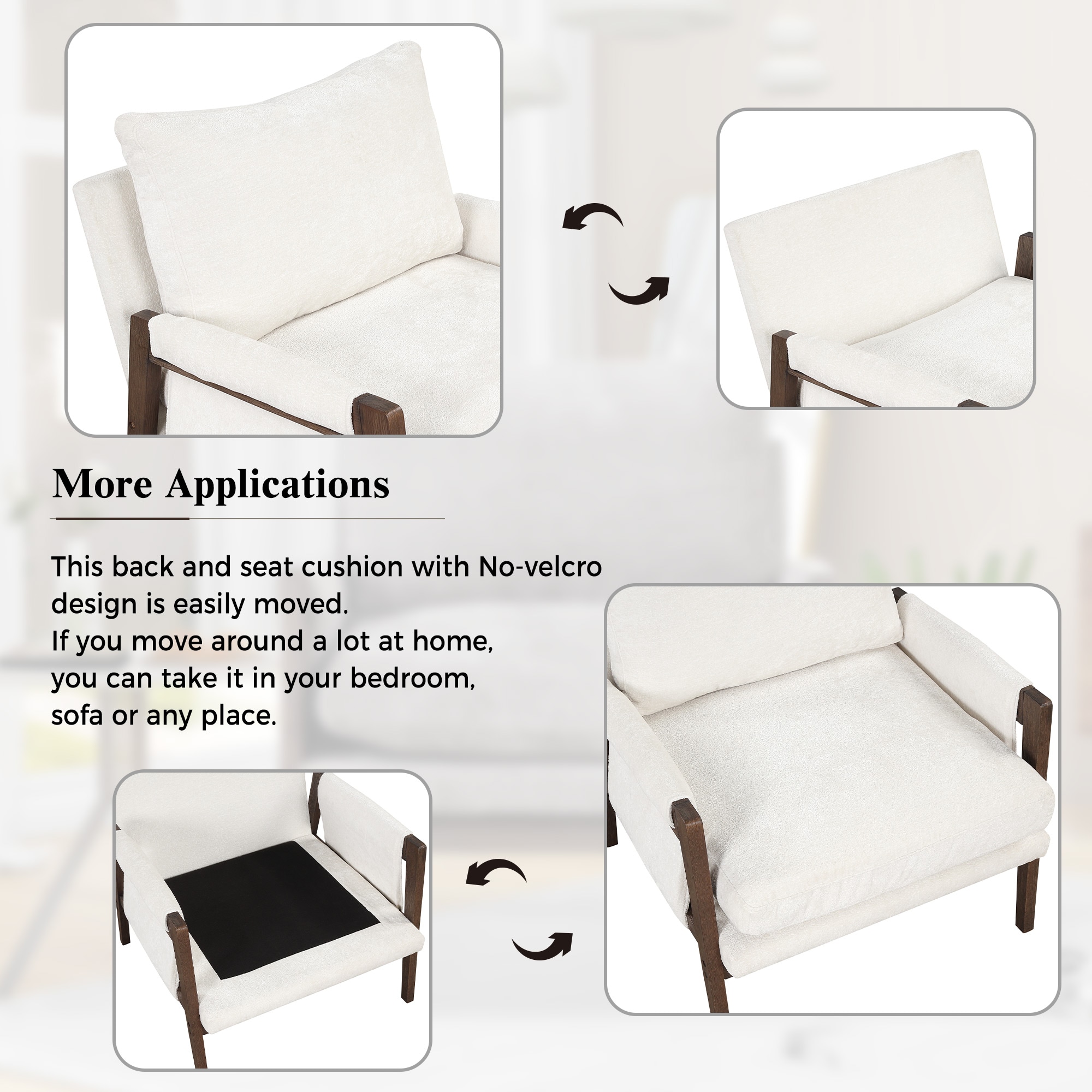 Roundhill Furniture AC302WH chairs - View #5